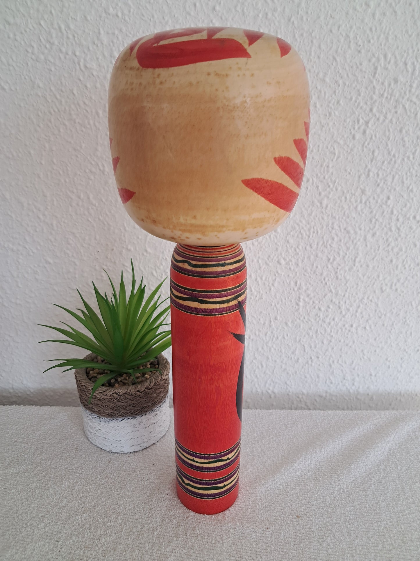 Vintage Togatta Kokeshi with Daruma made by Morimasa Sato (1926-2017)