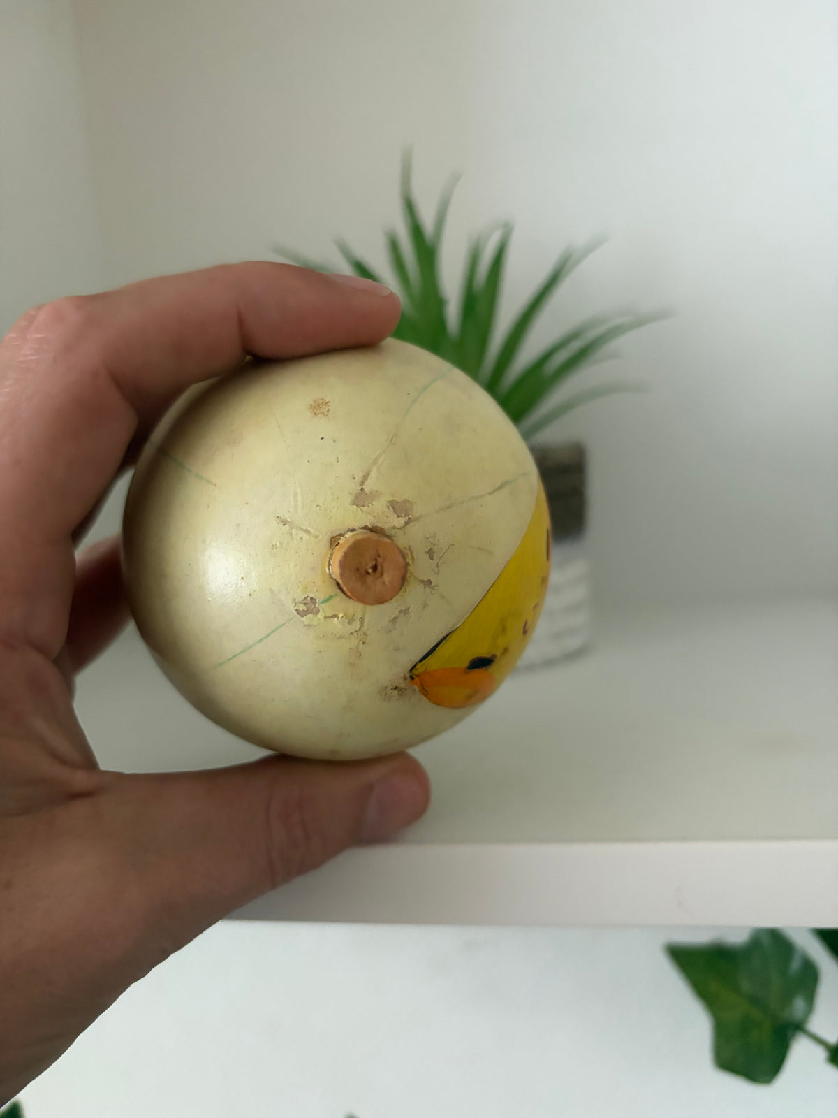 Rare vintage Honeydew melon kokeshi by Hiroe Fukushima