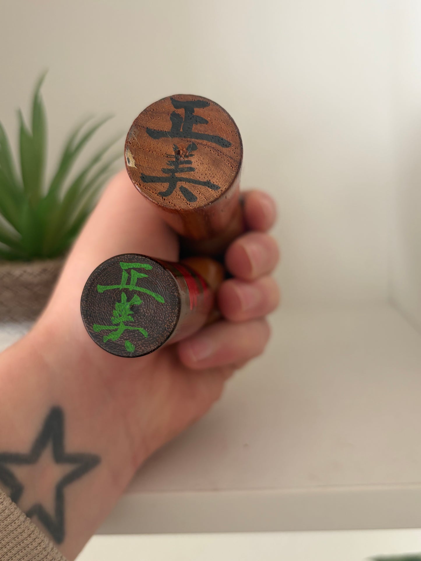 Set off two rare Vintage Creative Kokeshi by Hitokura Masamkido
