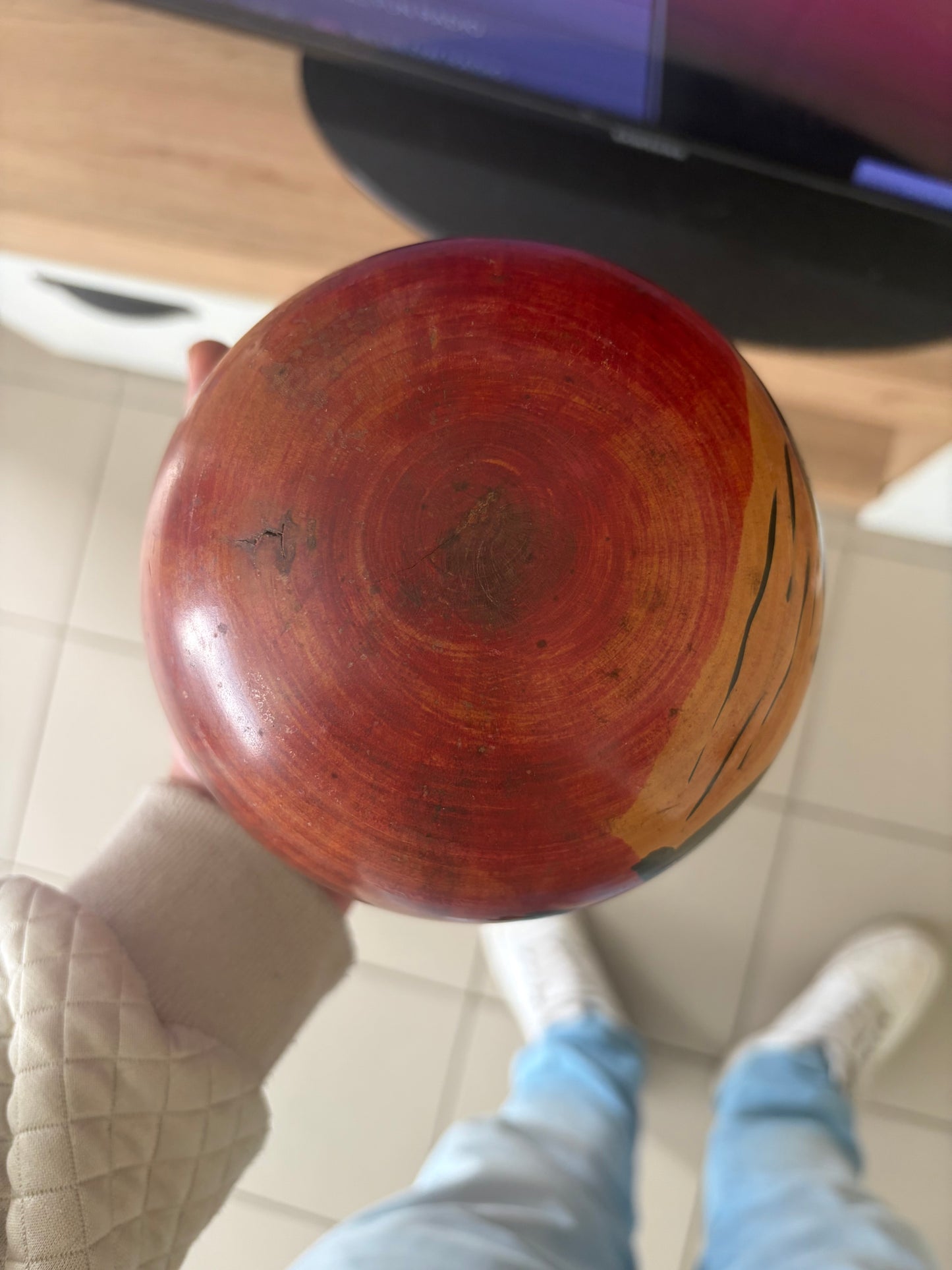 Big massive vintage Daruma kokeshi by Shogo Shinkai