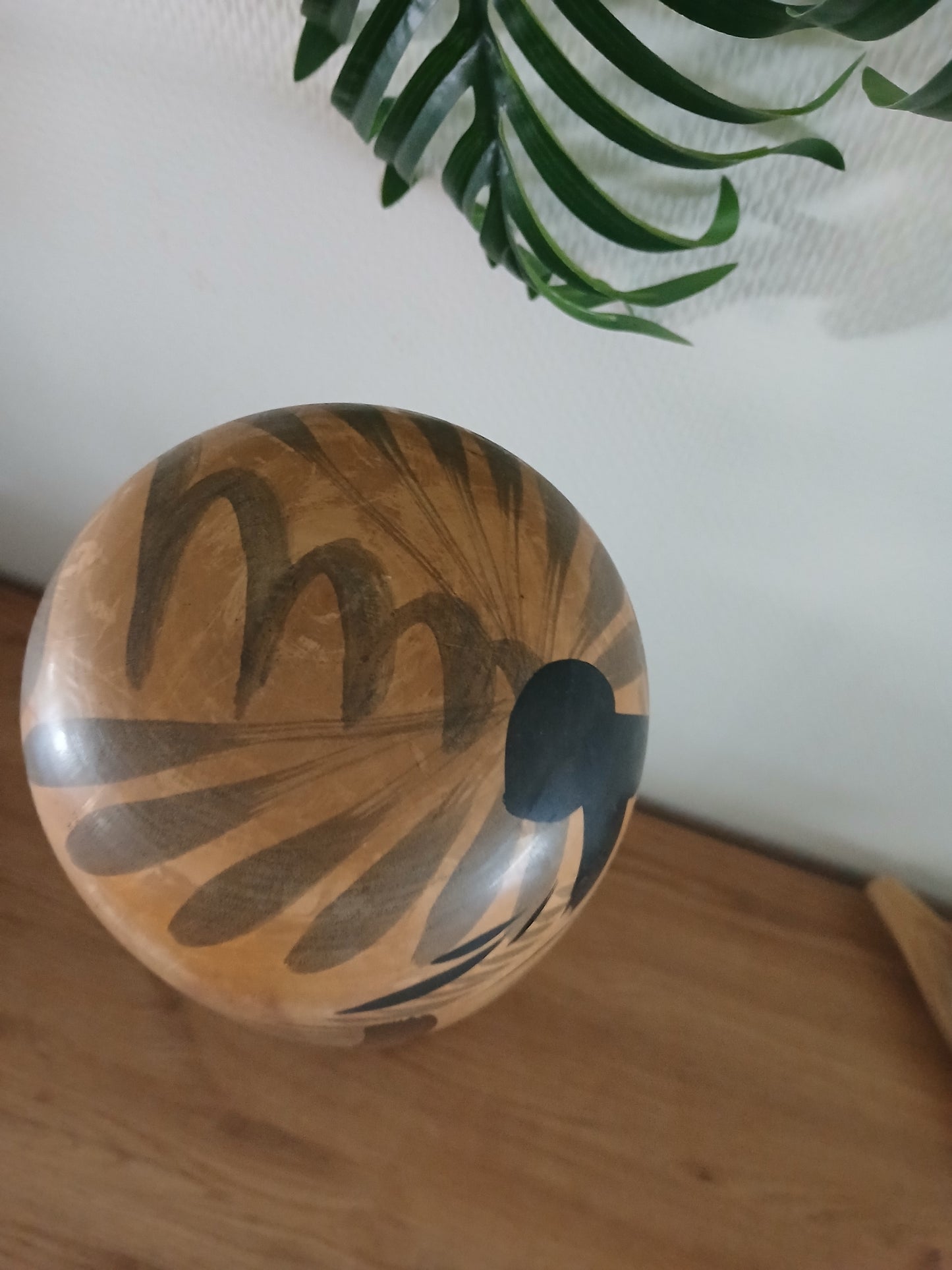 XL Vintage traditional monochrome Togatta kokeshi by Asukura