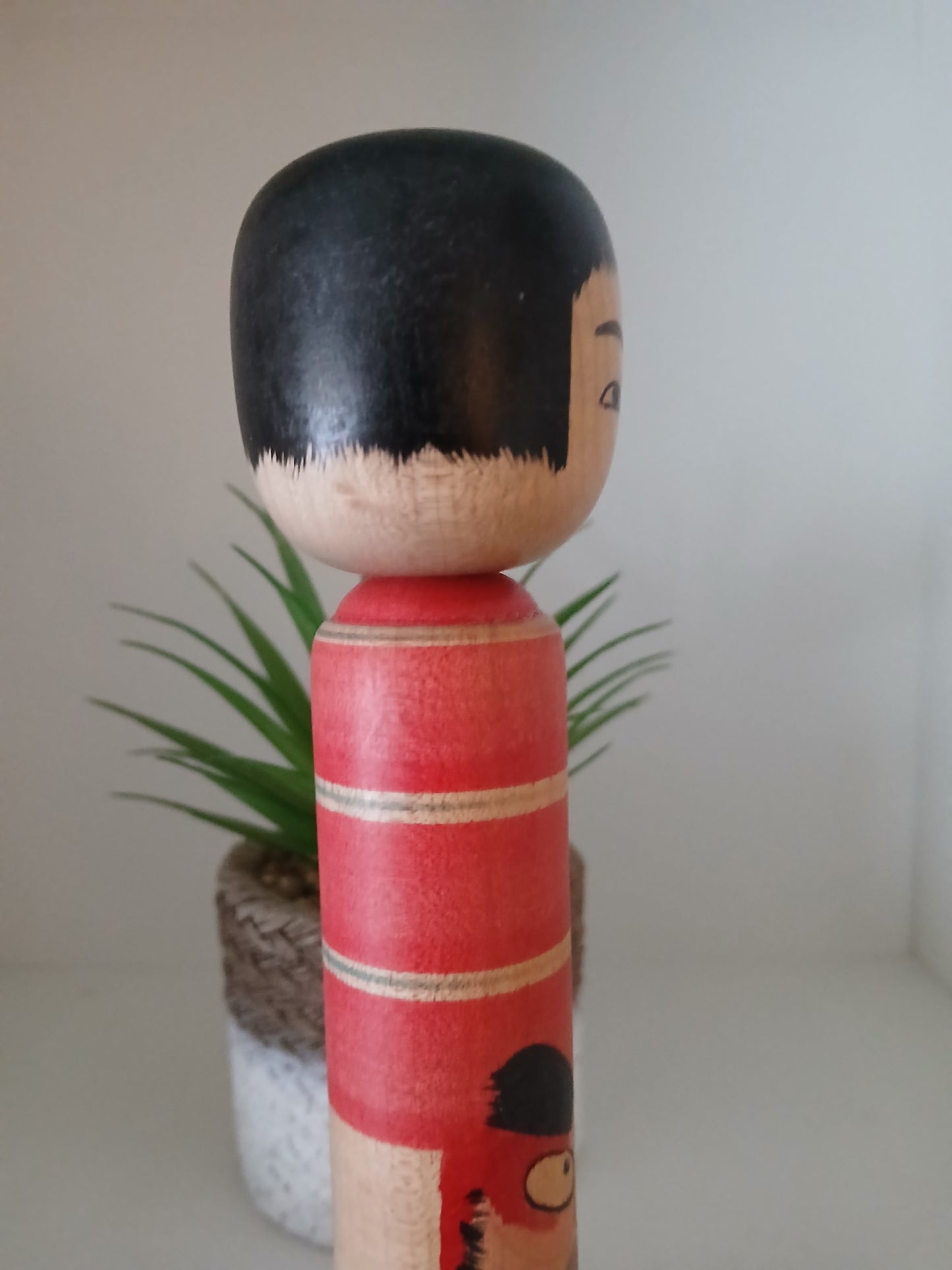 Vintage traditional Tsugaru kokeshi with Daruma