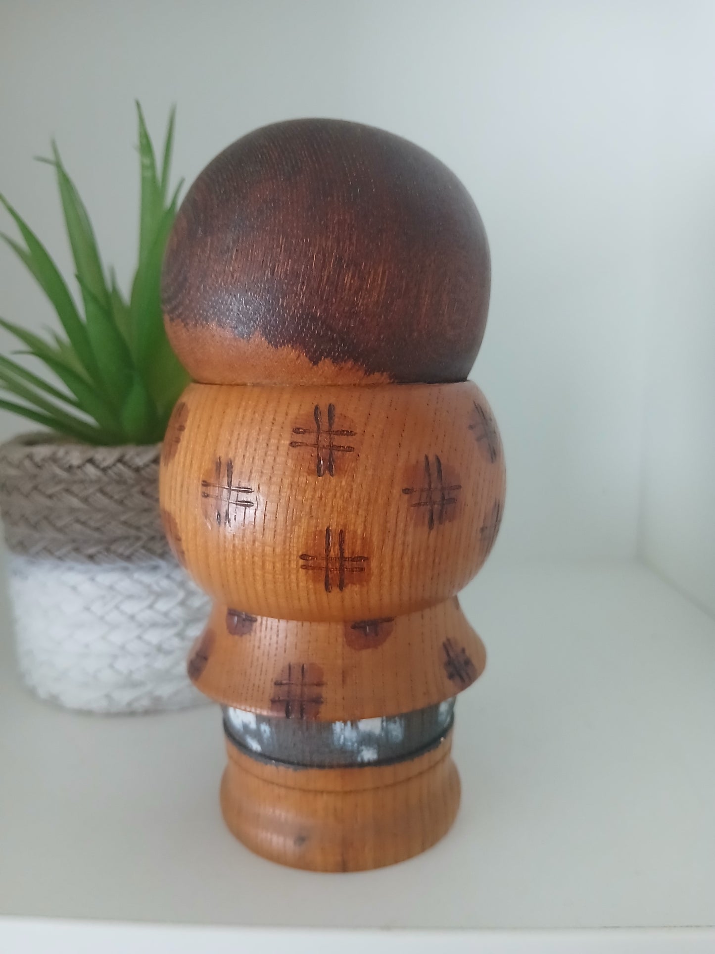 Rare Vintage Sosaku Kokeshi by Aoki Ryoka (1931-)