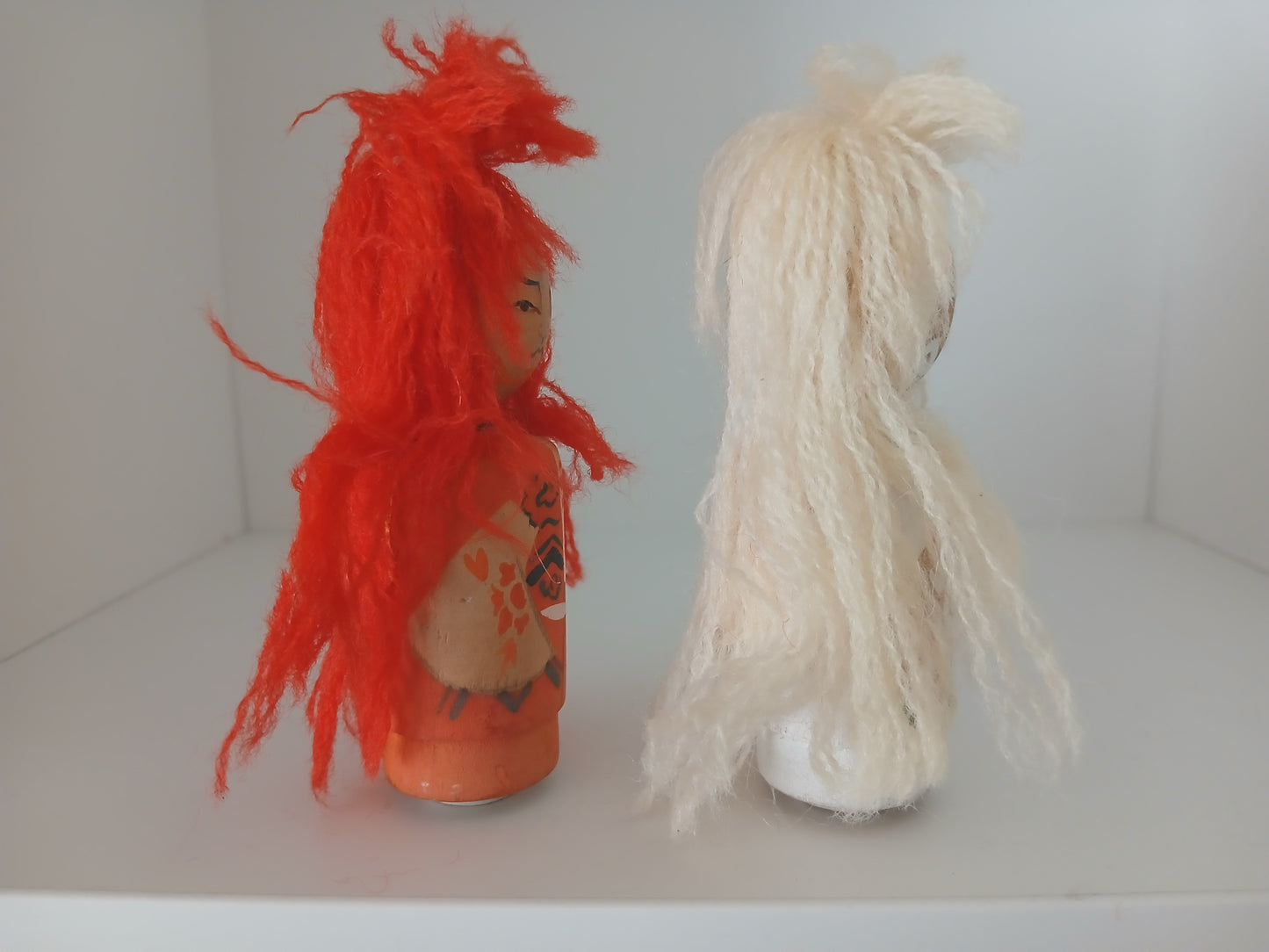 Two vintage kokeshi by Yuukari Kougei