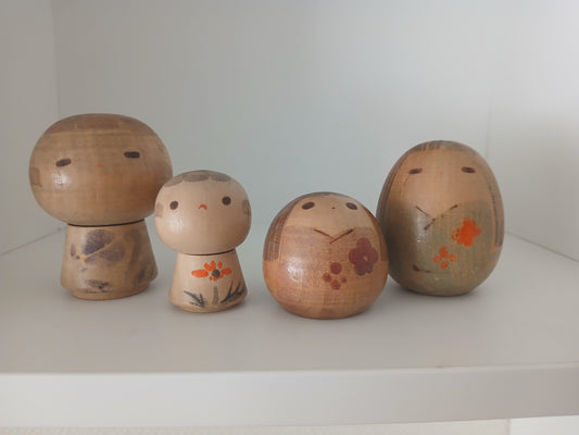 2 sets of vintage creative kokeshi by Yamanaka Sanpei