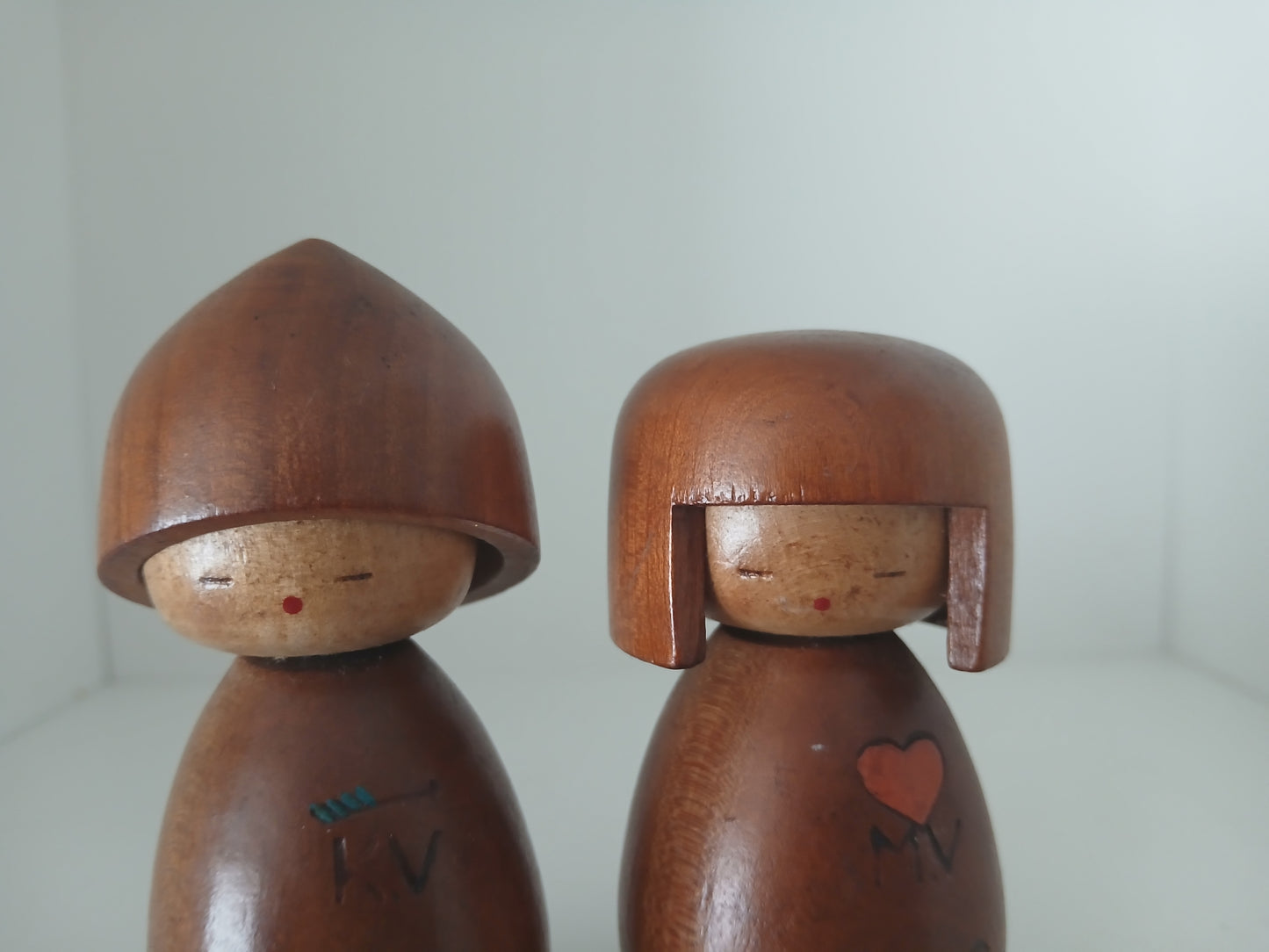 Vintage set off creative kokeshi by Masashi Takeda (1930-2015)