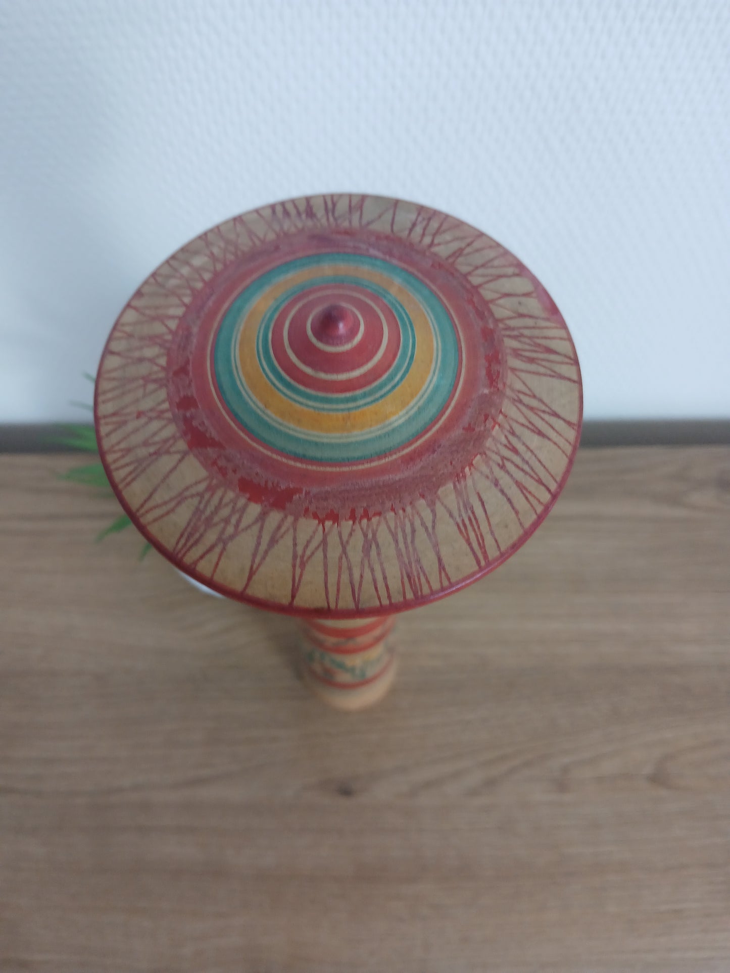 Vintage big Tsuchiyu Kokeshi by Jinnohara Kazunori with hat