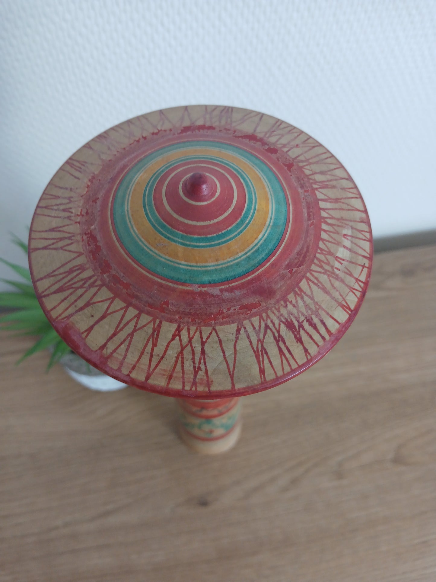 Vintage big Tsuchiyu Kokeshi by Jinnohara Kazunori with hat