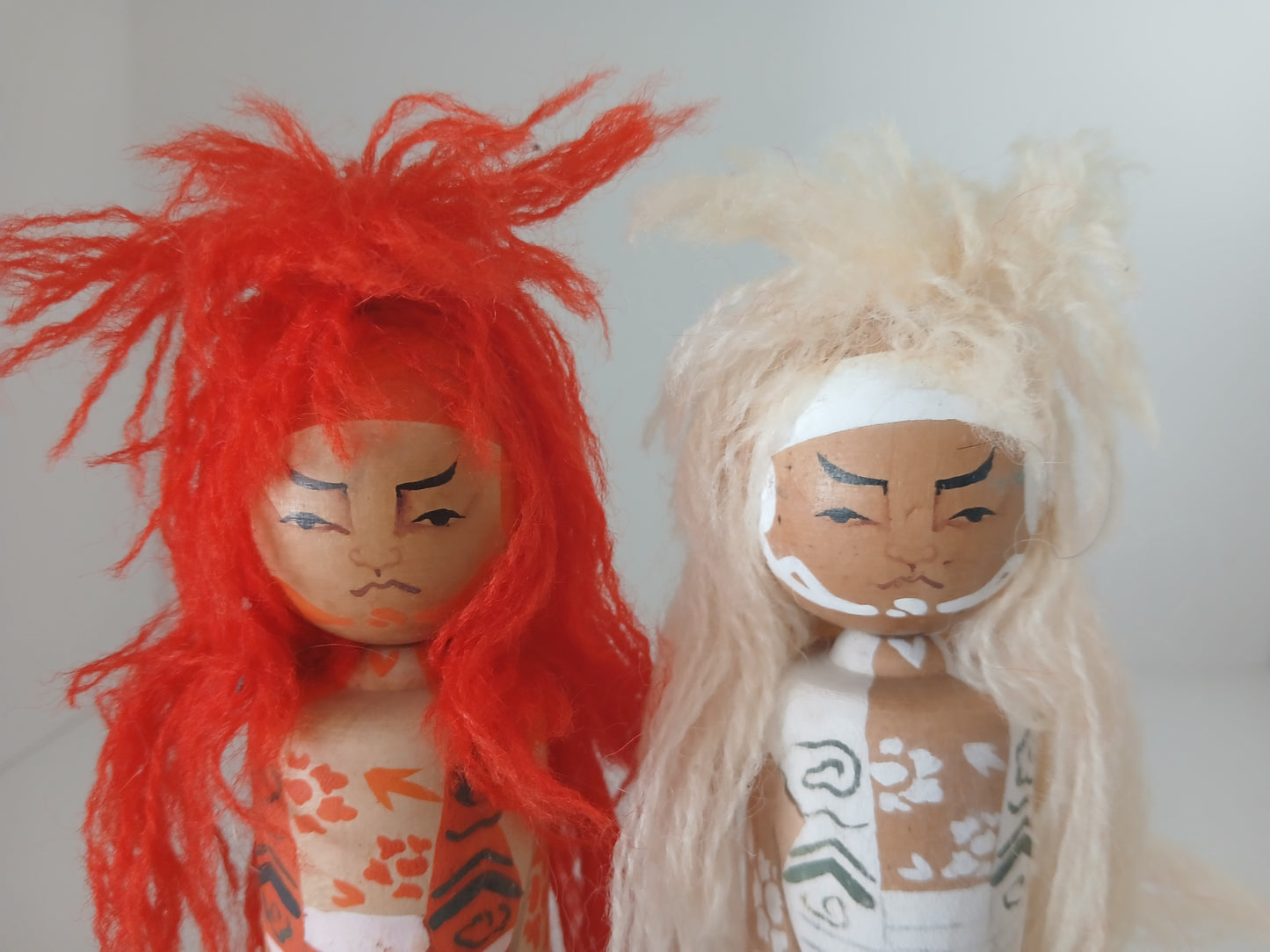 Two vintage kokeshi by Yuukari Kougei
