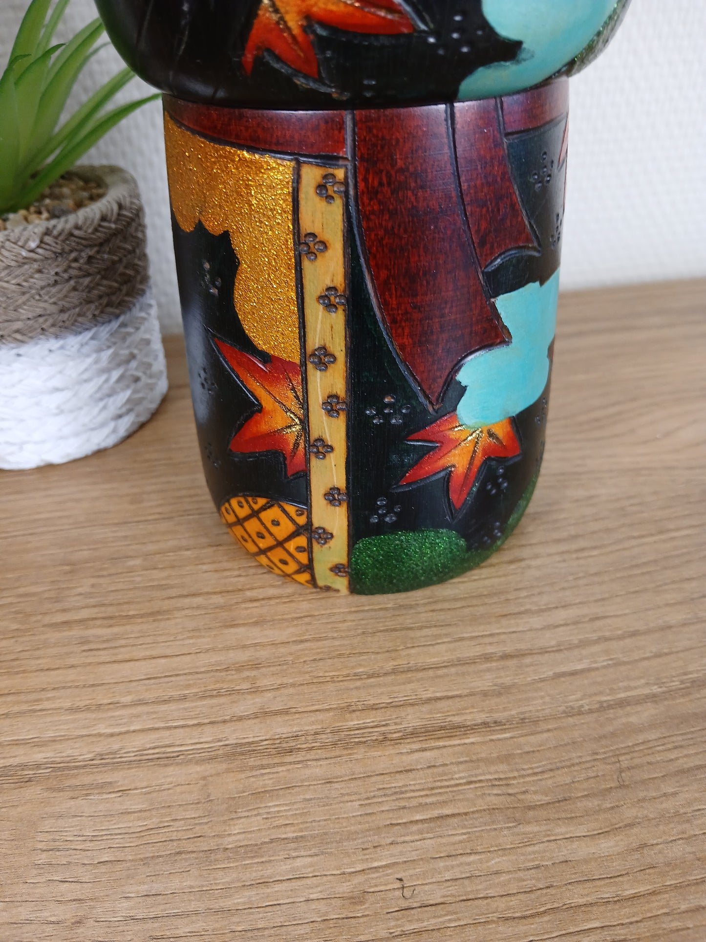 Beautiful creative Kokeshi made by Toshio Sekiguchi (1947-)