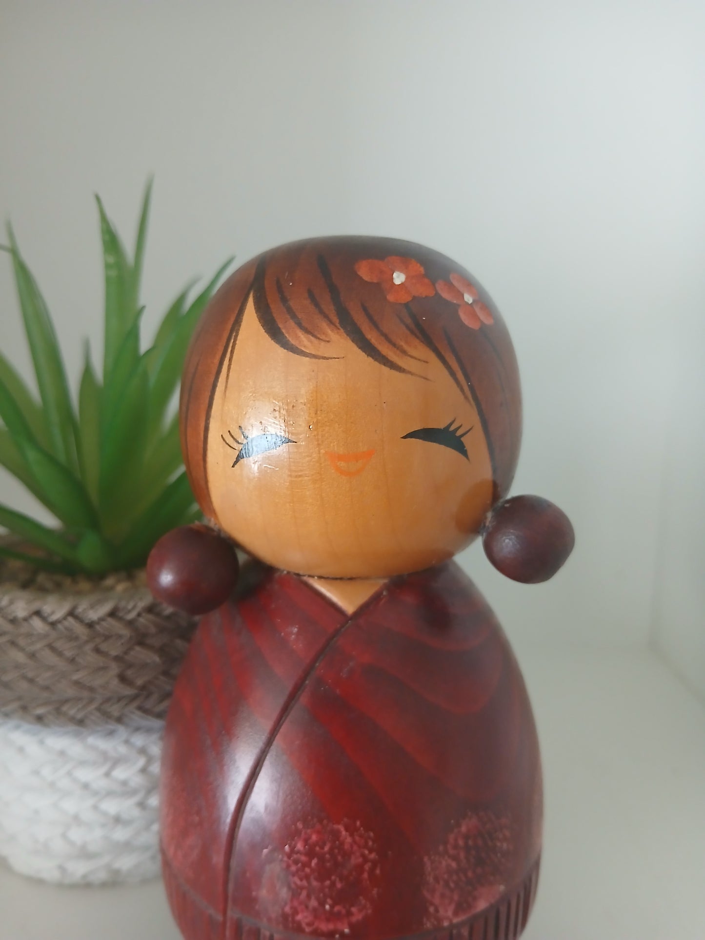 Rare Vintage Sosaku Kokeshi by Aoki Ryoka (1931-)