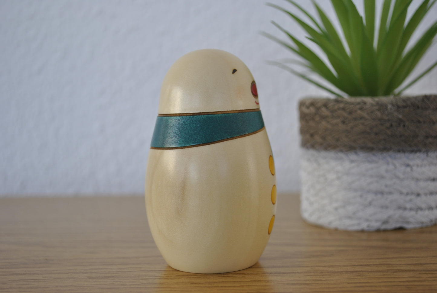 NEW Sosaku Kokeshi Snowman made by Usaburo - With original box.