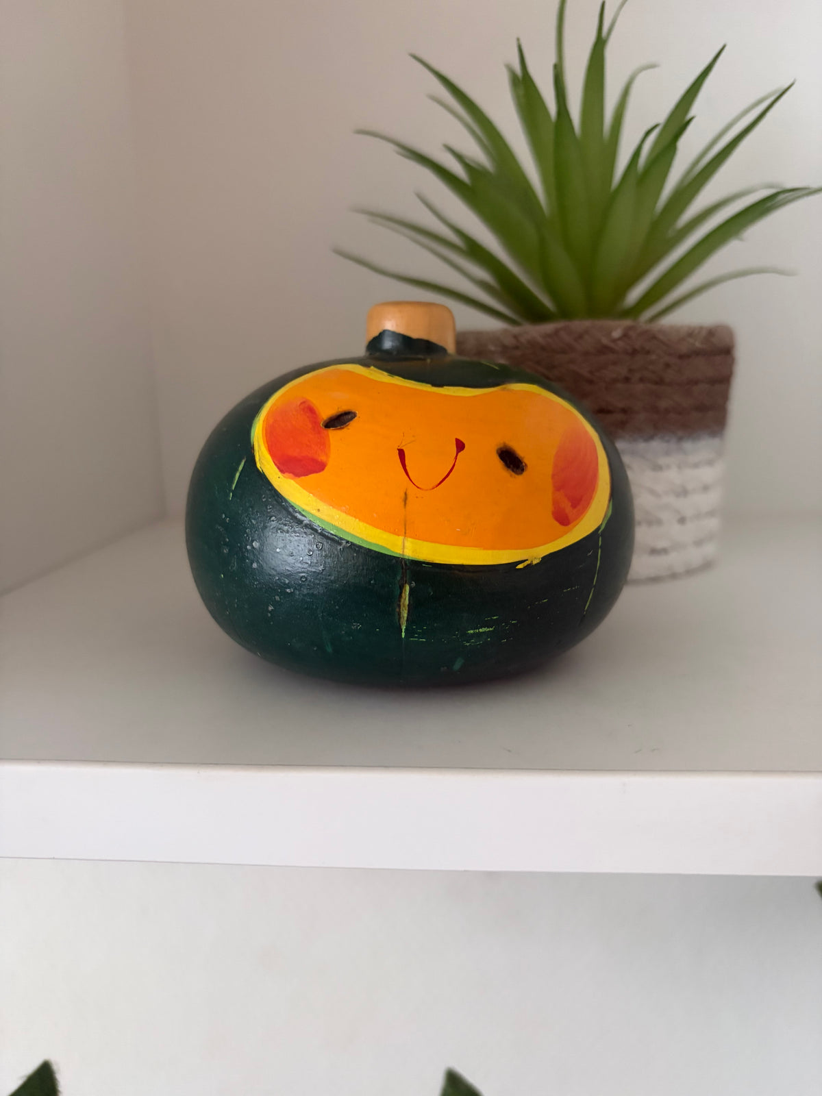 Rare vintage pumpkin kokeshi by Hiroe Fukushima