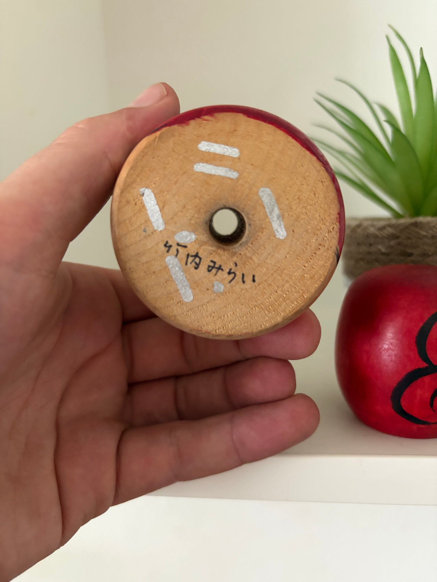 Set of 2 vintage Daruma kokeshi.