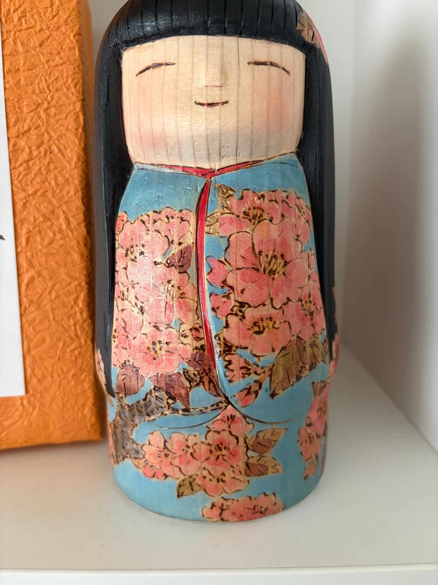 One of a kind kokeshi by Yuko Yamazaki- With box