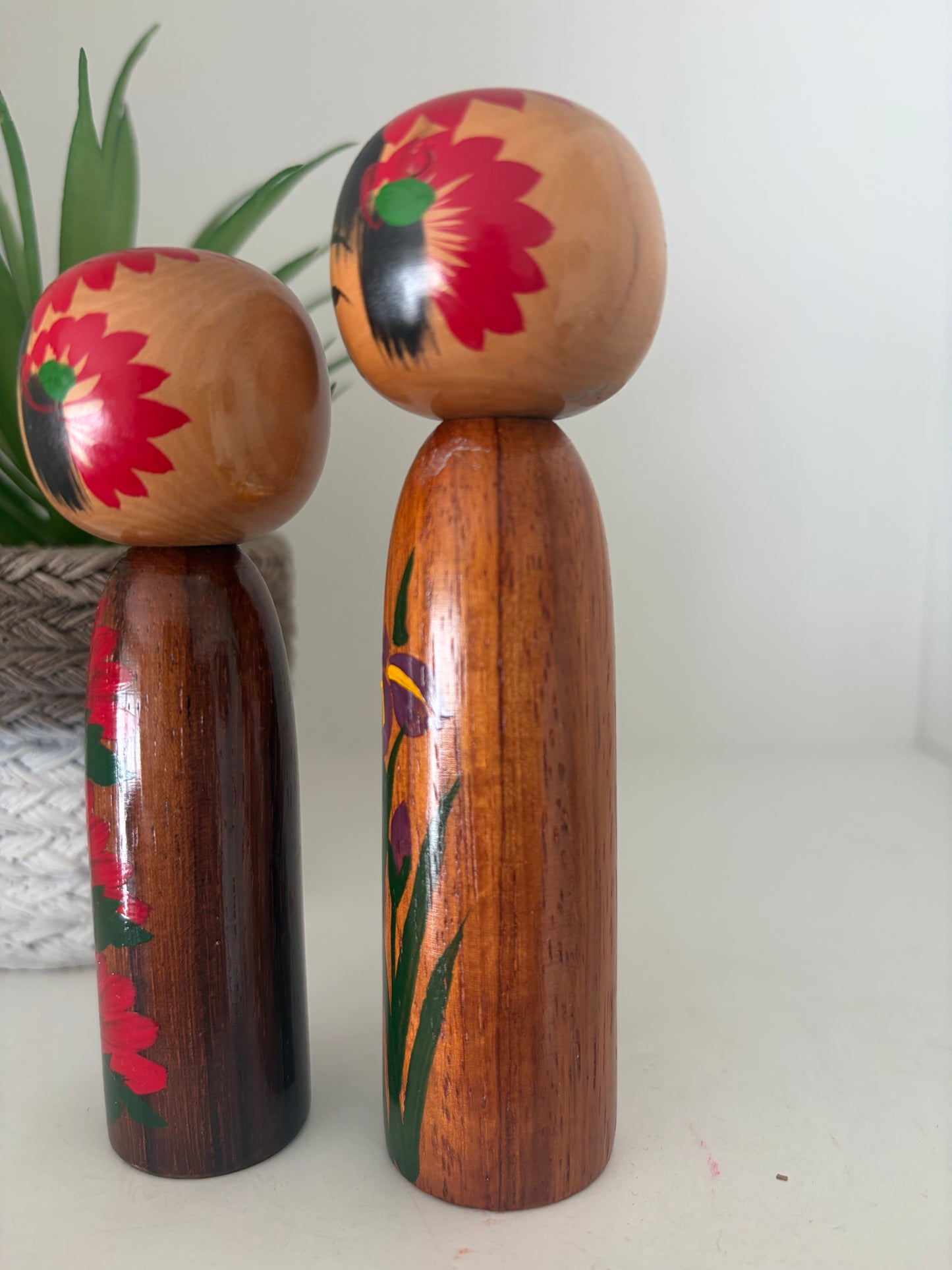Set off two rare Vintage Creative Kokeshi by Hitokura Masamkido