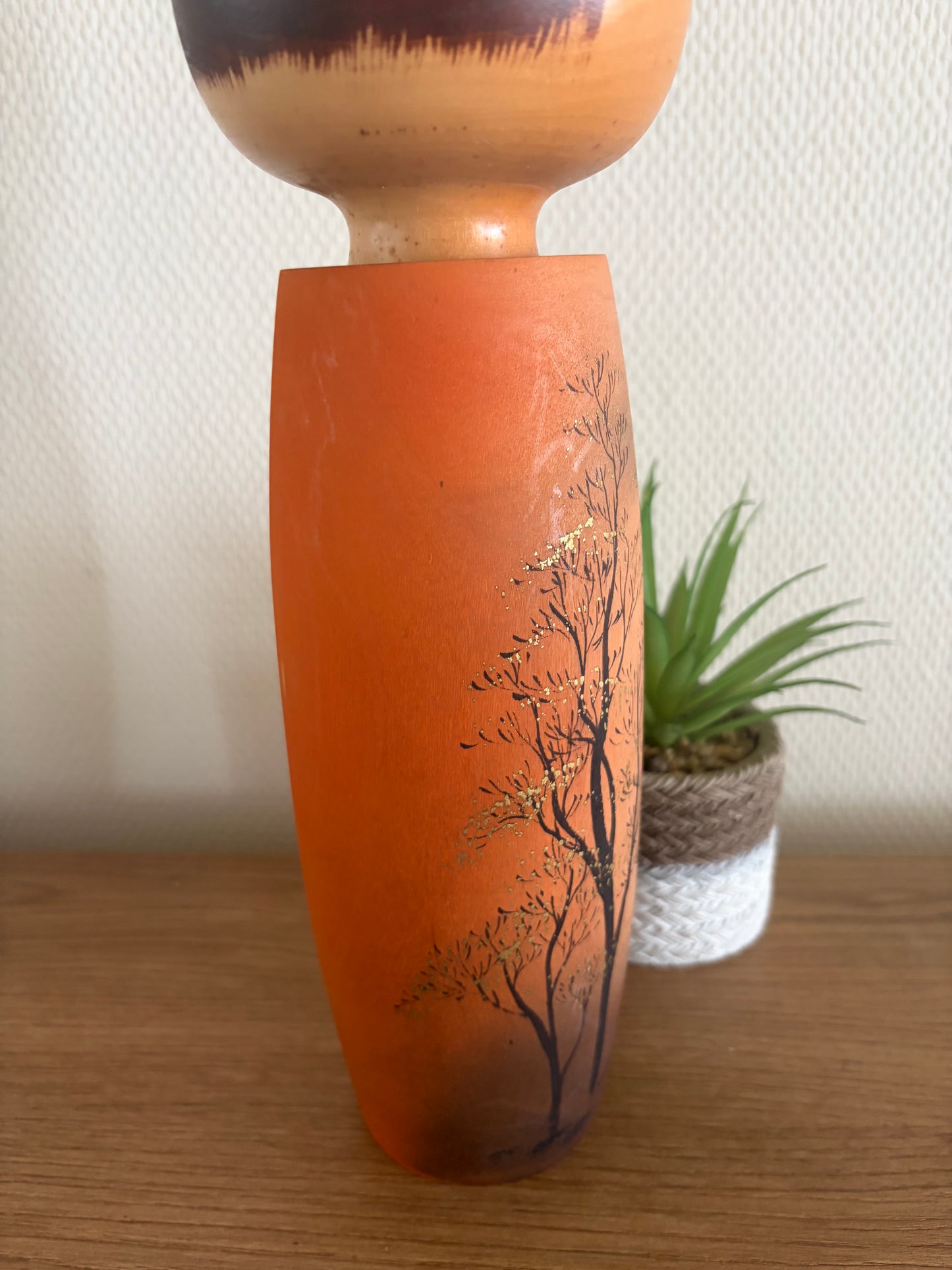 Exclusive vintage Sosaku kokeshi by Aoki Ryoka (1931-)