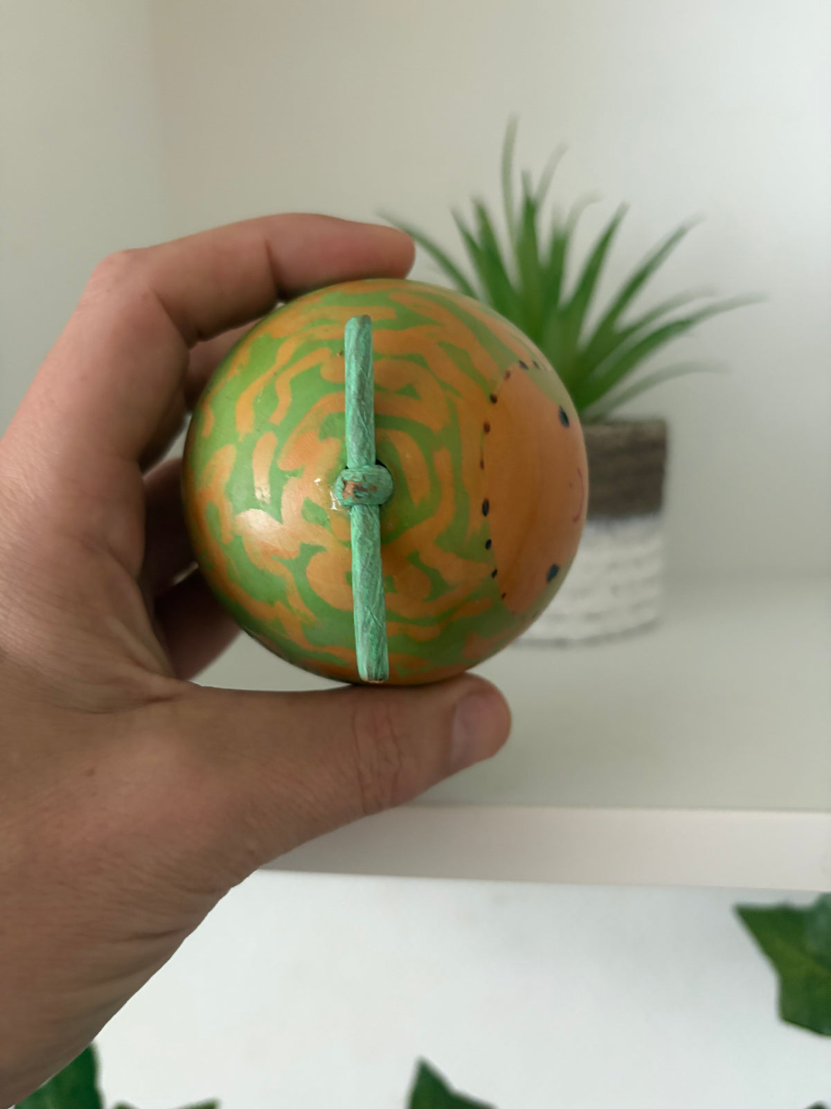 Rare vintage melon kokeshi by Hiroe Fukushima