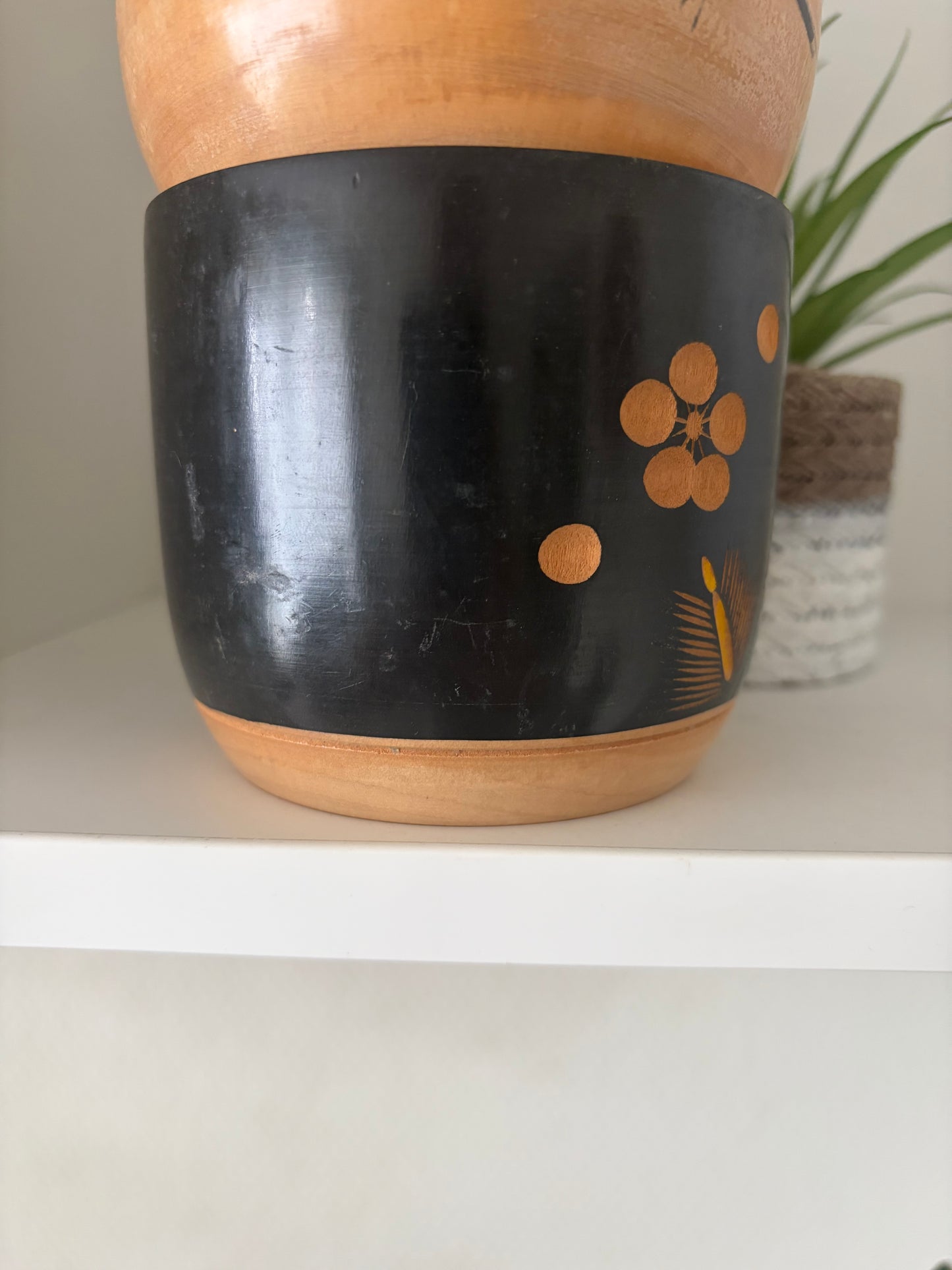 Chunky vintage Sosaku kokeshi by Sato Suigai (1920-)