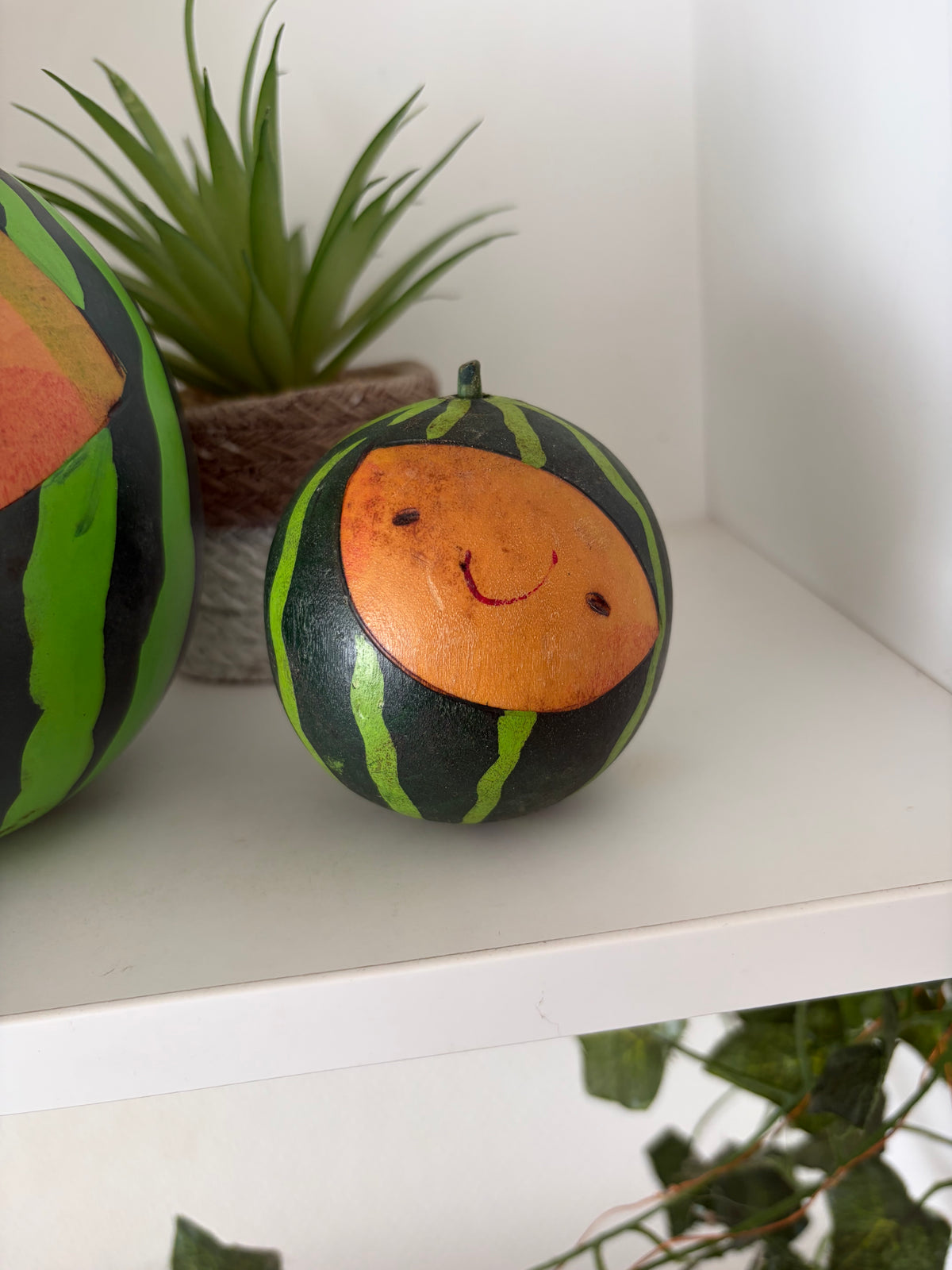 Rare vintage set watermelons kokeshi by Hiroe Fukushima