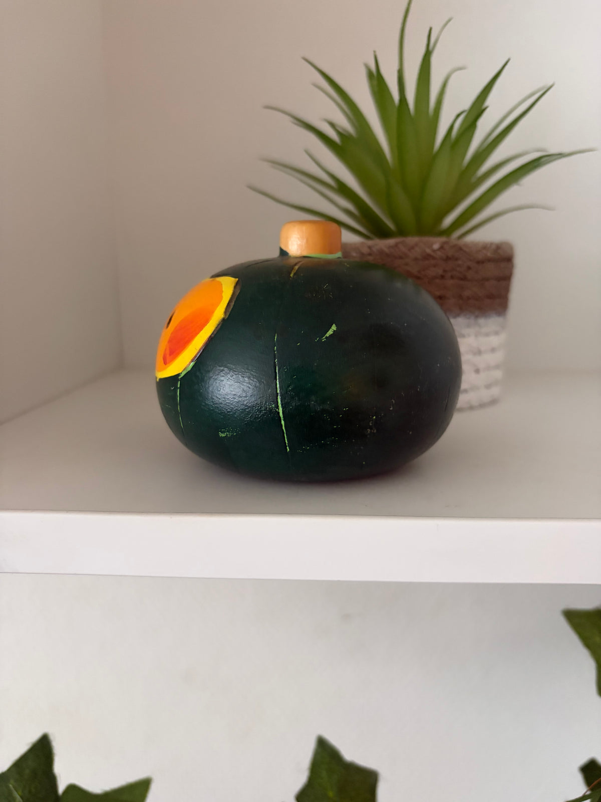 Rare vintage pumpkin kokeshi by Hiroe Fukushima