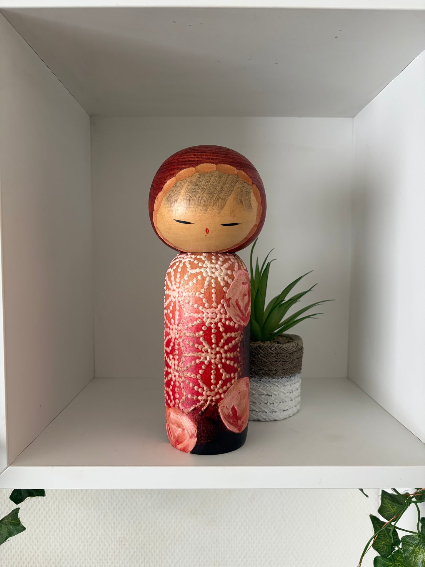 Vintage Sosaku Kokeshi entitled “Kanako - Flower Girl” by Watanabe Masao (1917-2007)
