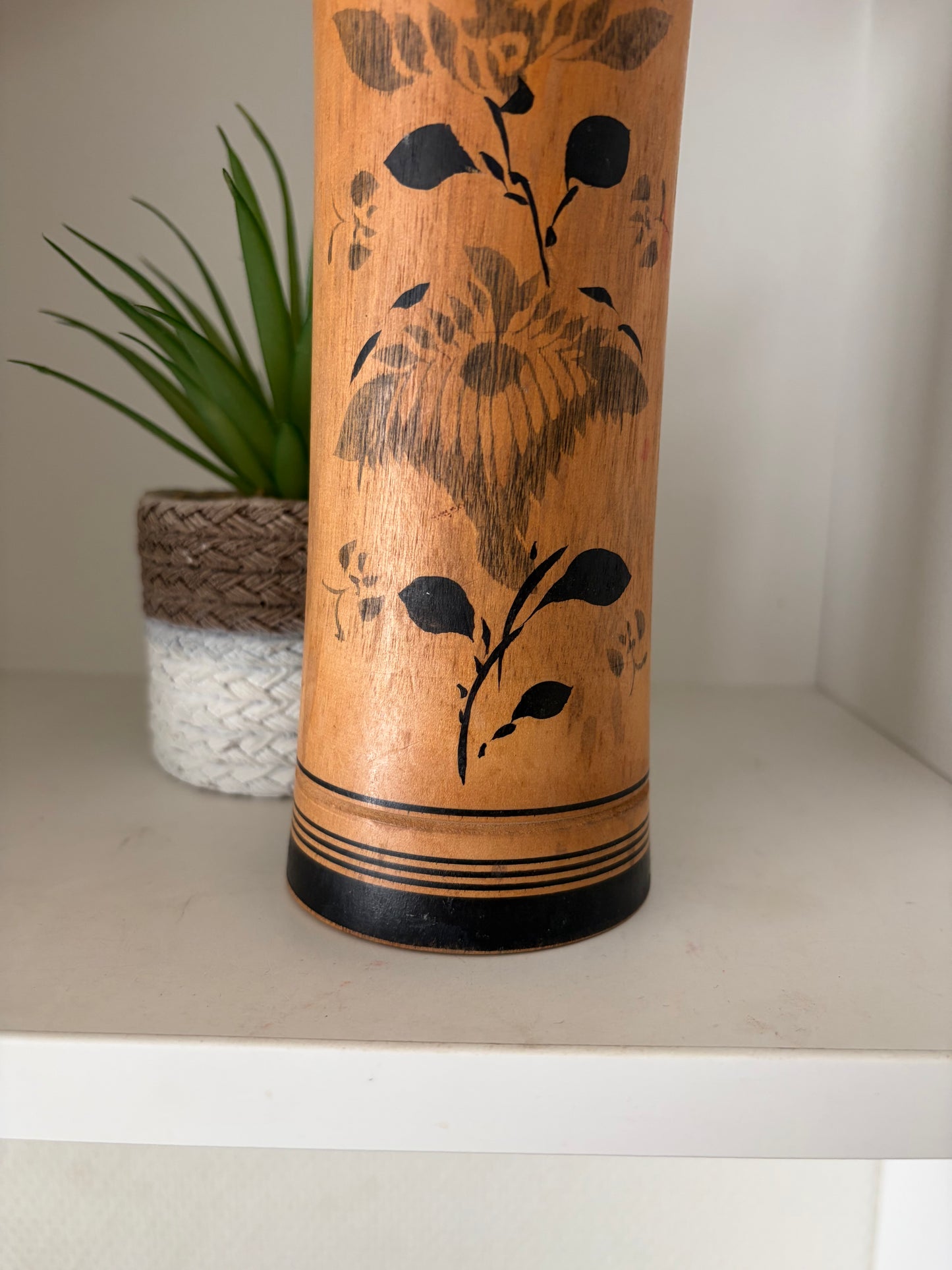 Vintage traditional Monochrome Naruko kokeshi