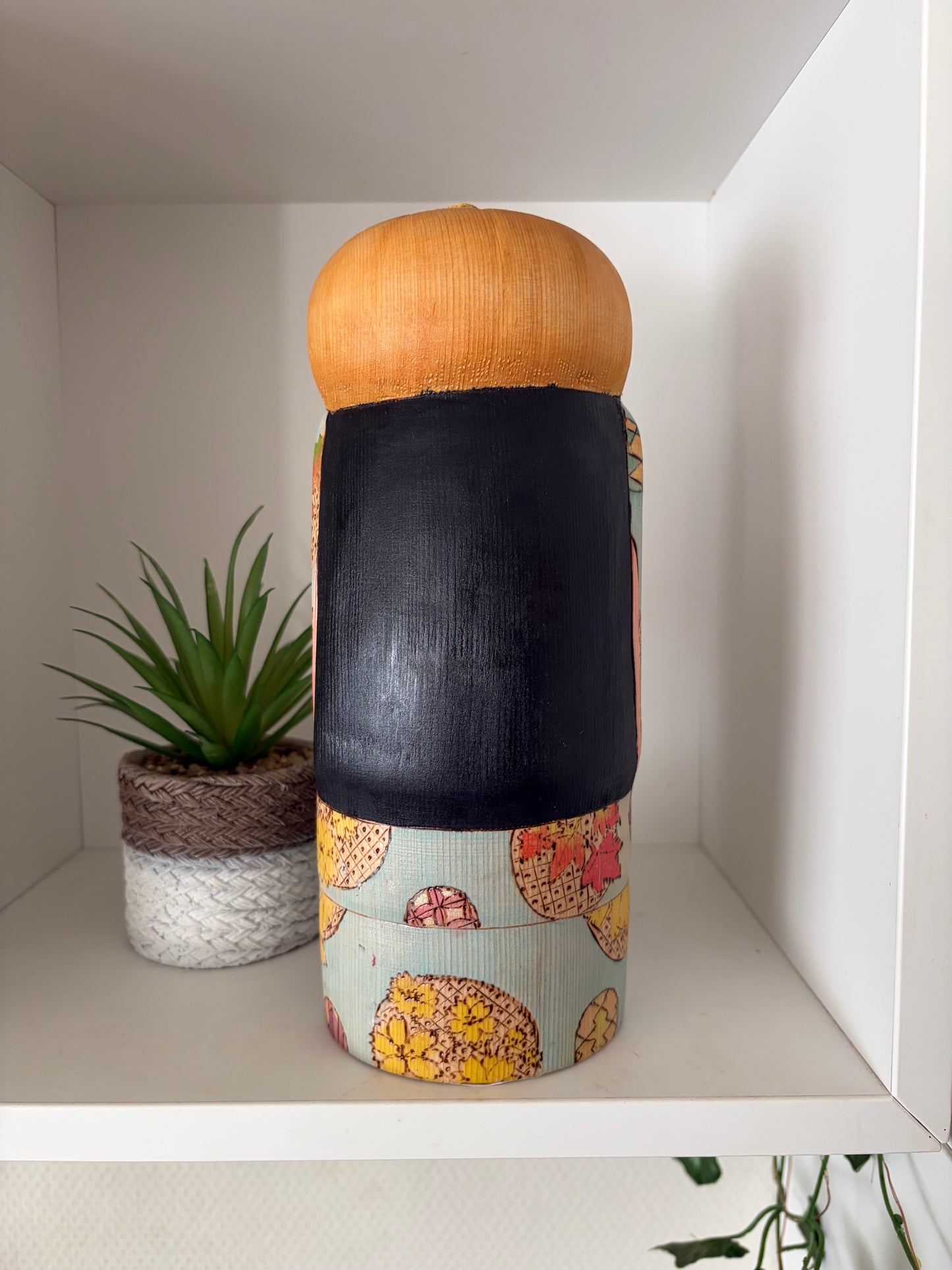 Modern Sosaku kokeshi by Yuko Yamazaki is part of her Halloween Series - With box