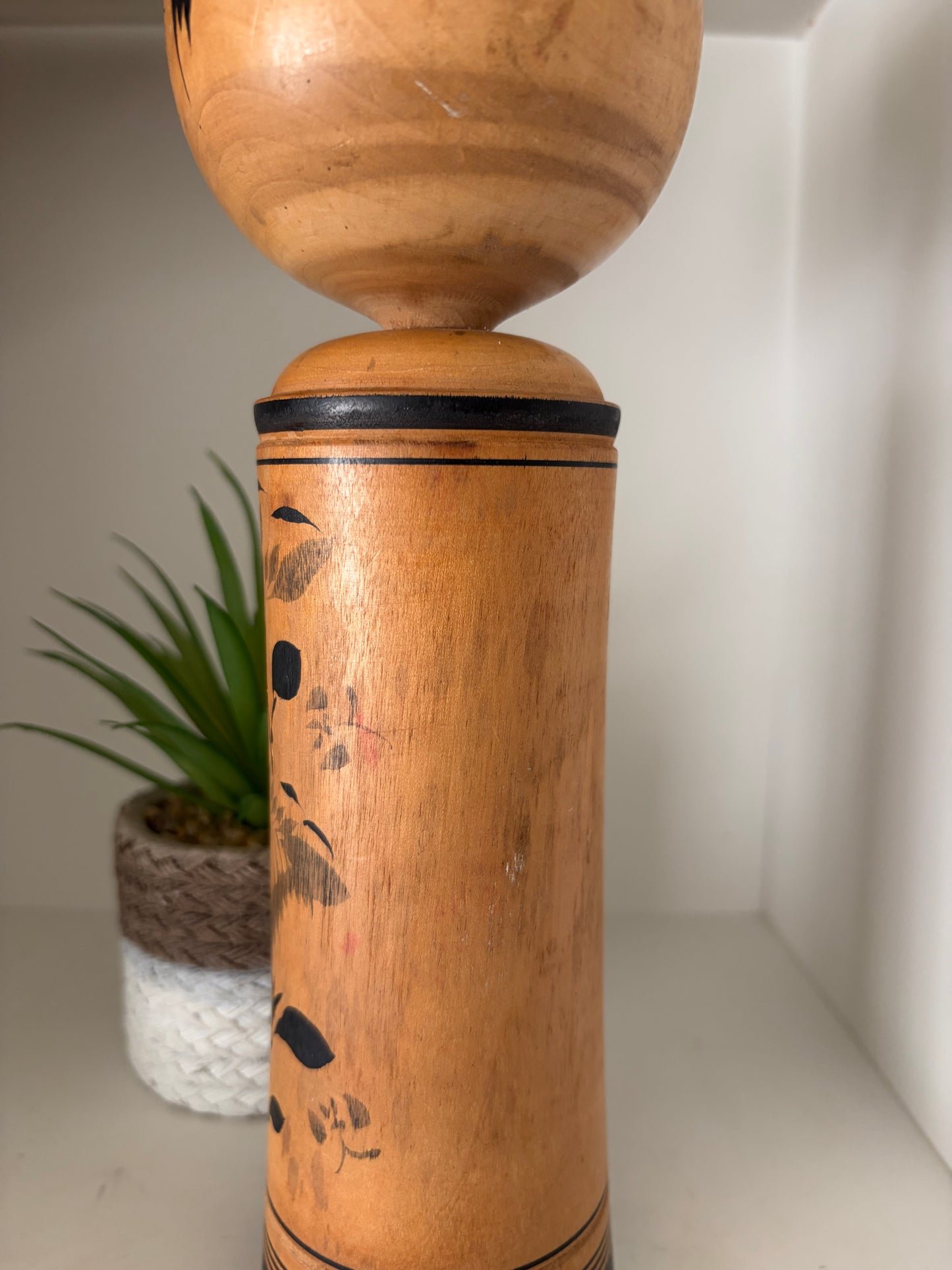 Vintage traditional Monochrome Naruko kokeshi