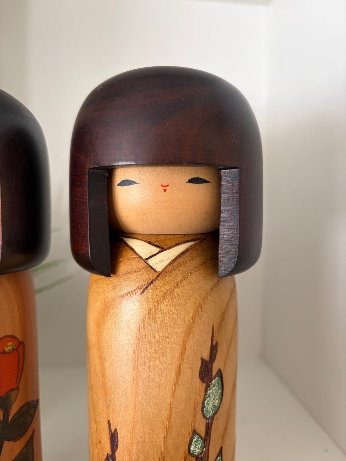 Set of two vintage Gumma kokeshi by Usaburo