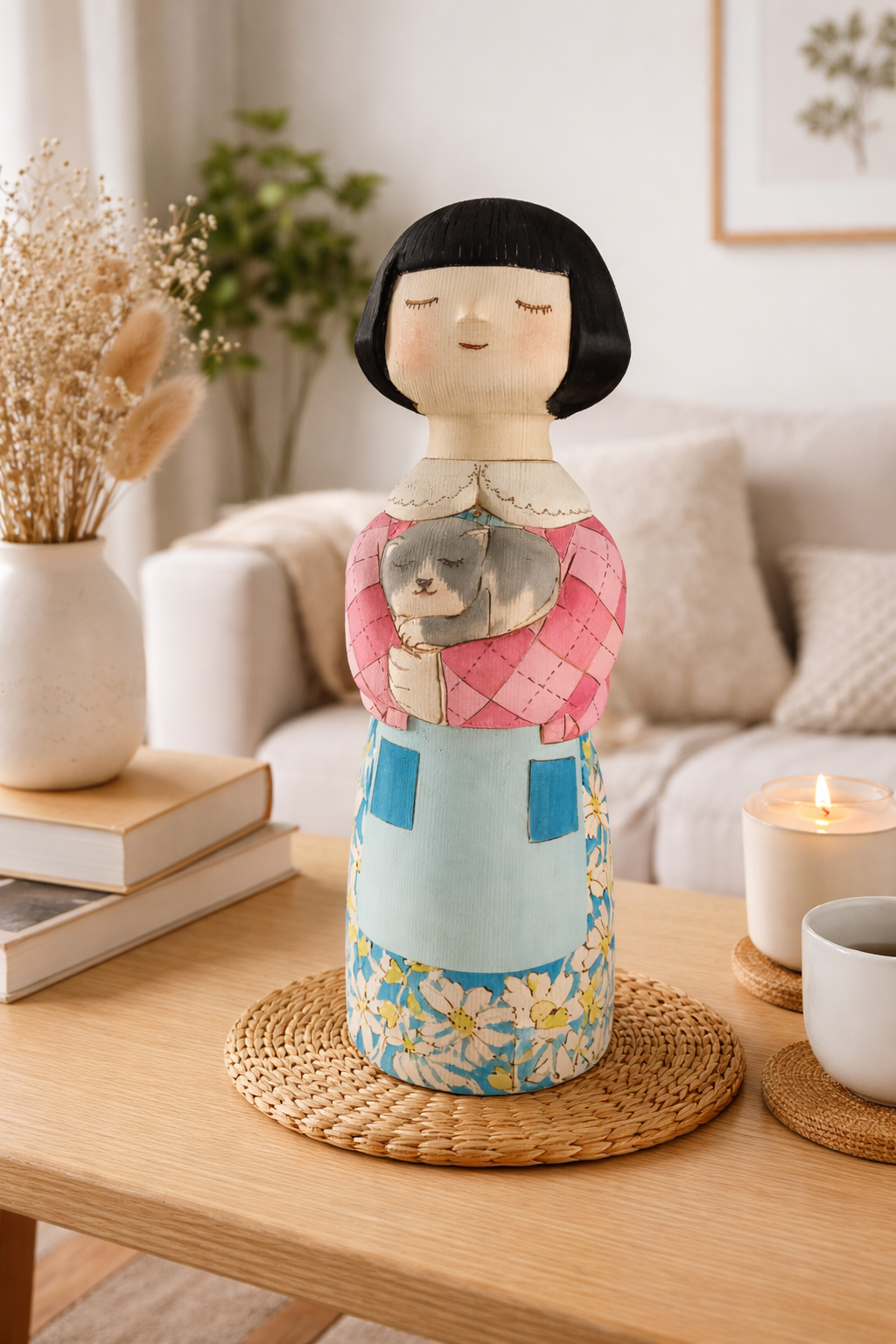 Unique Modern Sosaku kokeshi by Yuko Yamazaki - With box