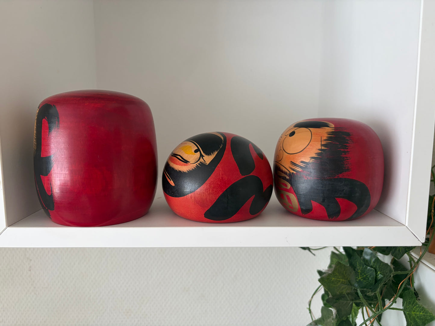 Complete first edition collection of 10 Daruma kokeshi by the Sony Family Club