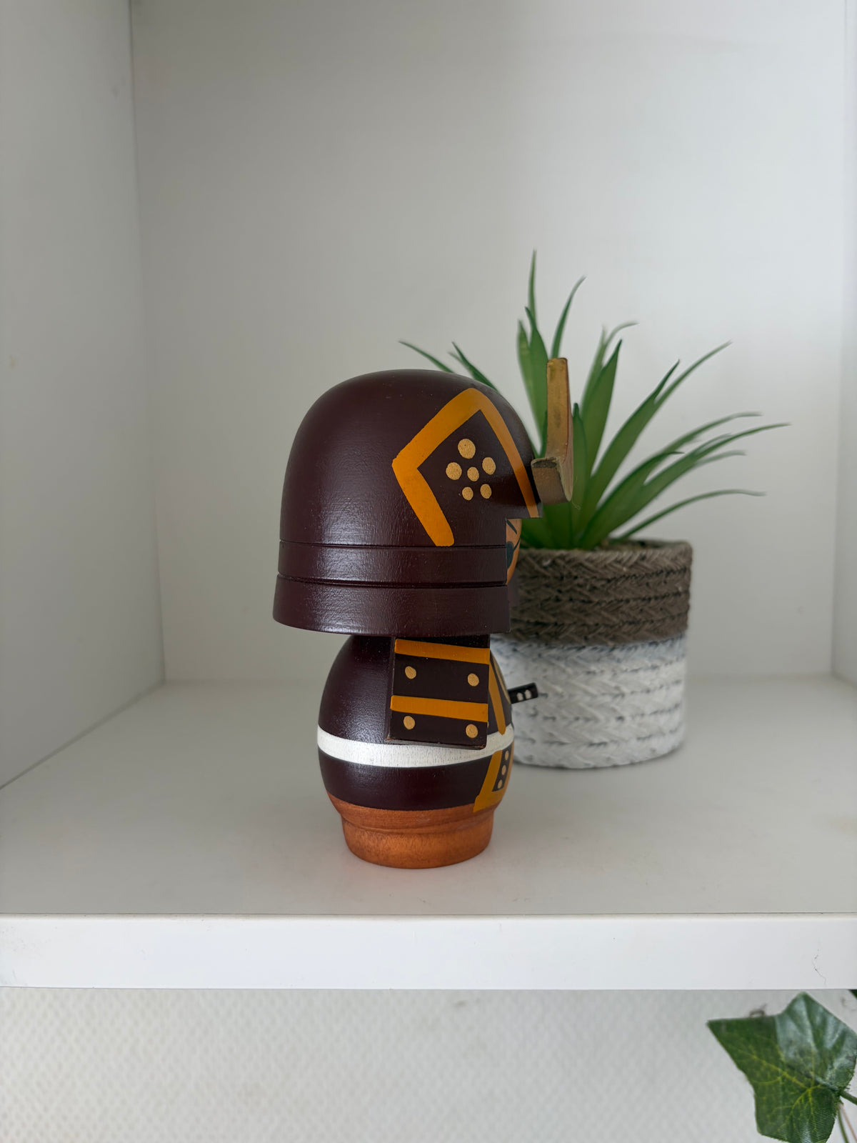Lovely vintage Samurai kokeshi by Sato Soichi