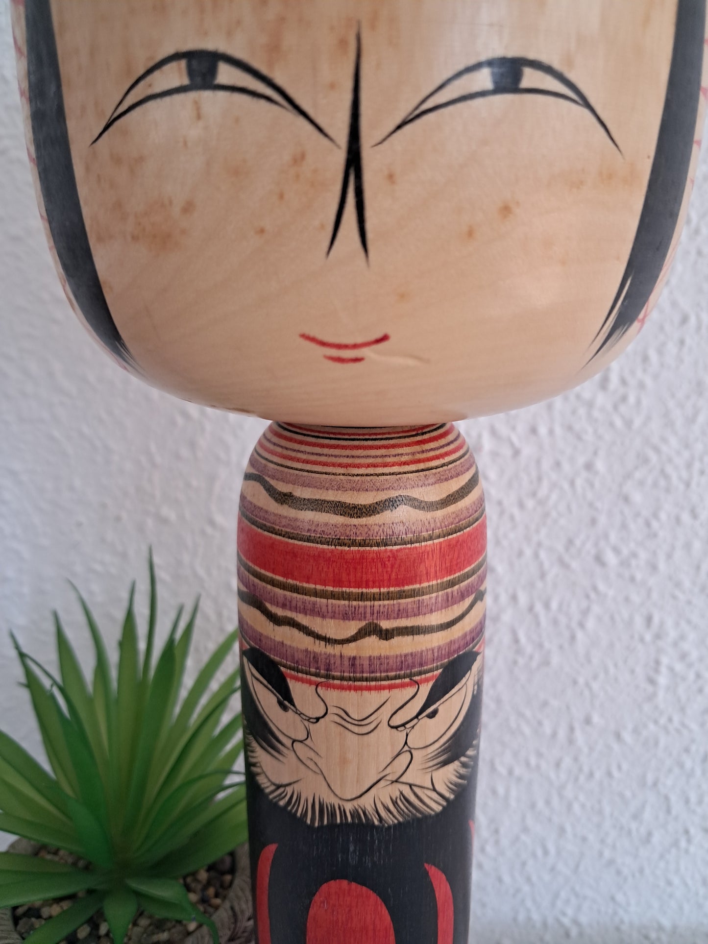 Vintage Togatta Kokeshi with Daruma made by Morimasa Sato (1926-2017)