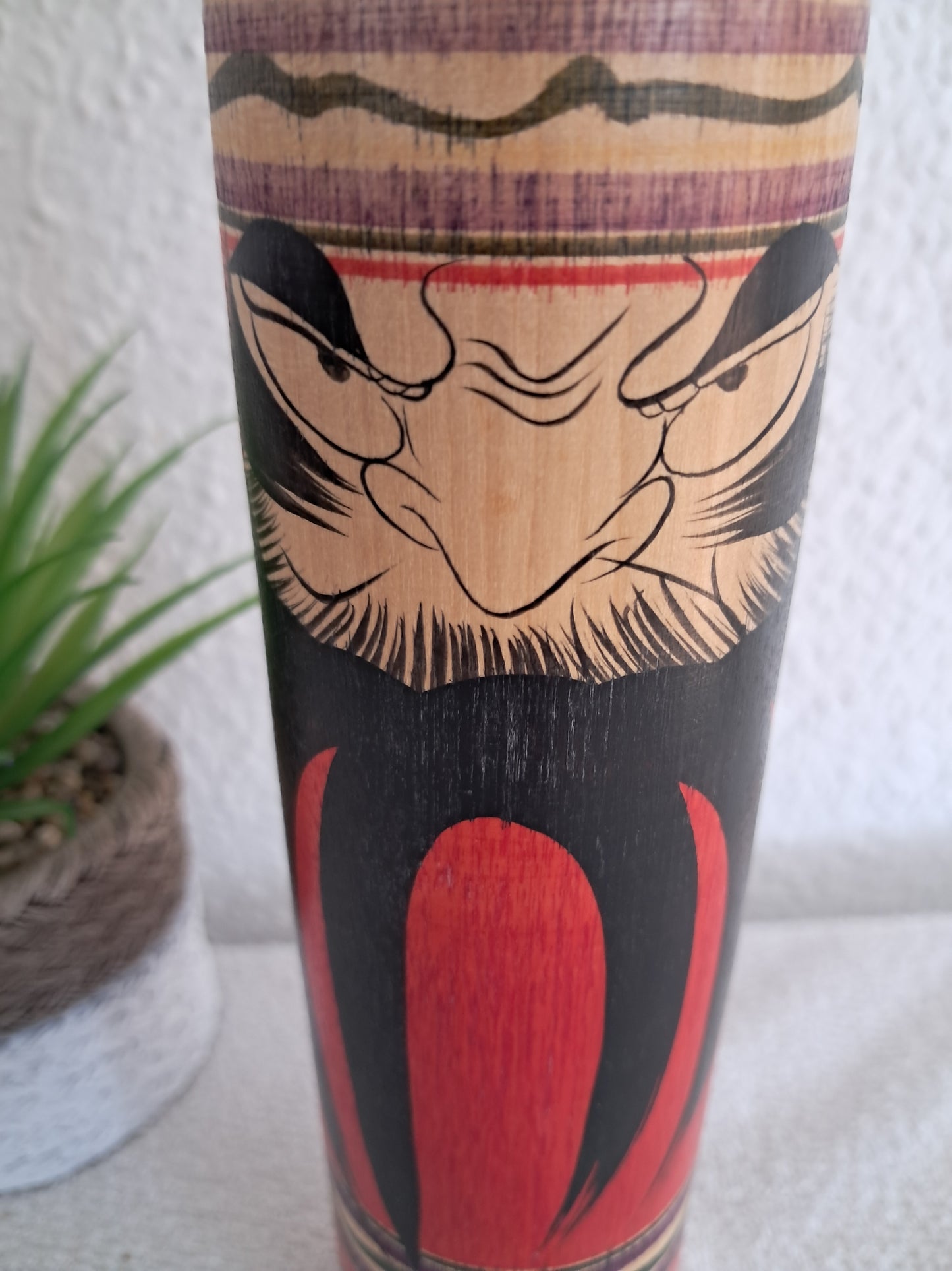 Vintage Togatta Kokeshi with Daruma made by Morimasa Sato (1926-2017)