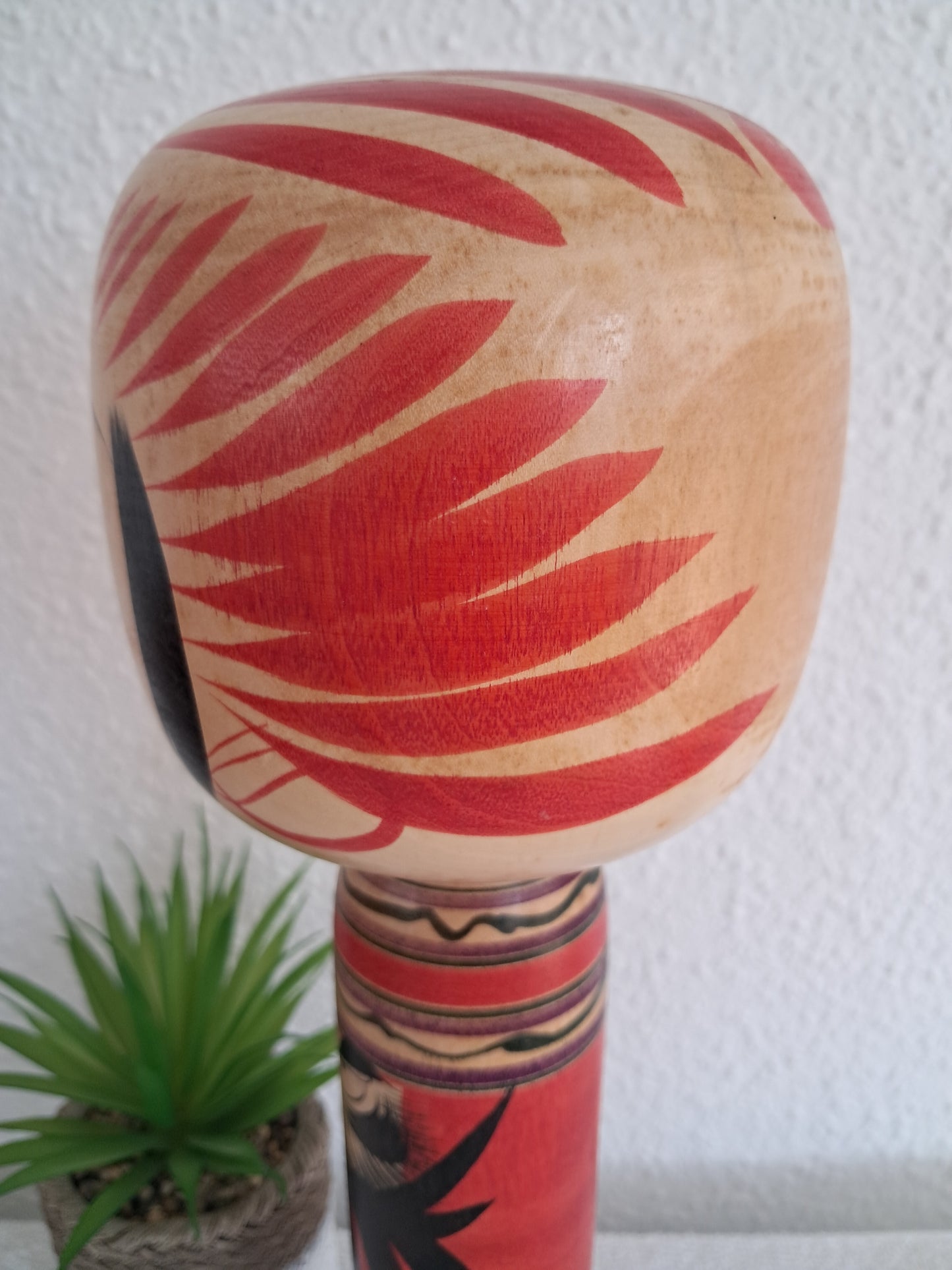 Vintage Togatta Kokeshi with Daruma made by Morimasa Sato (1926-2017)