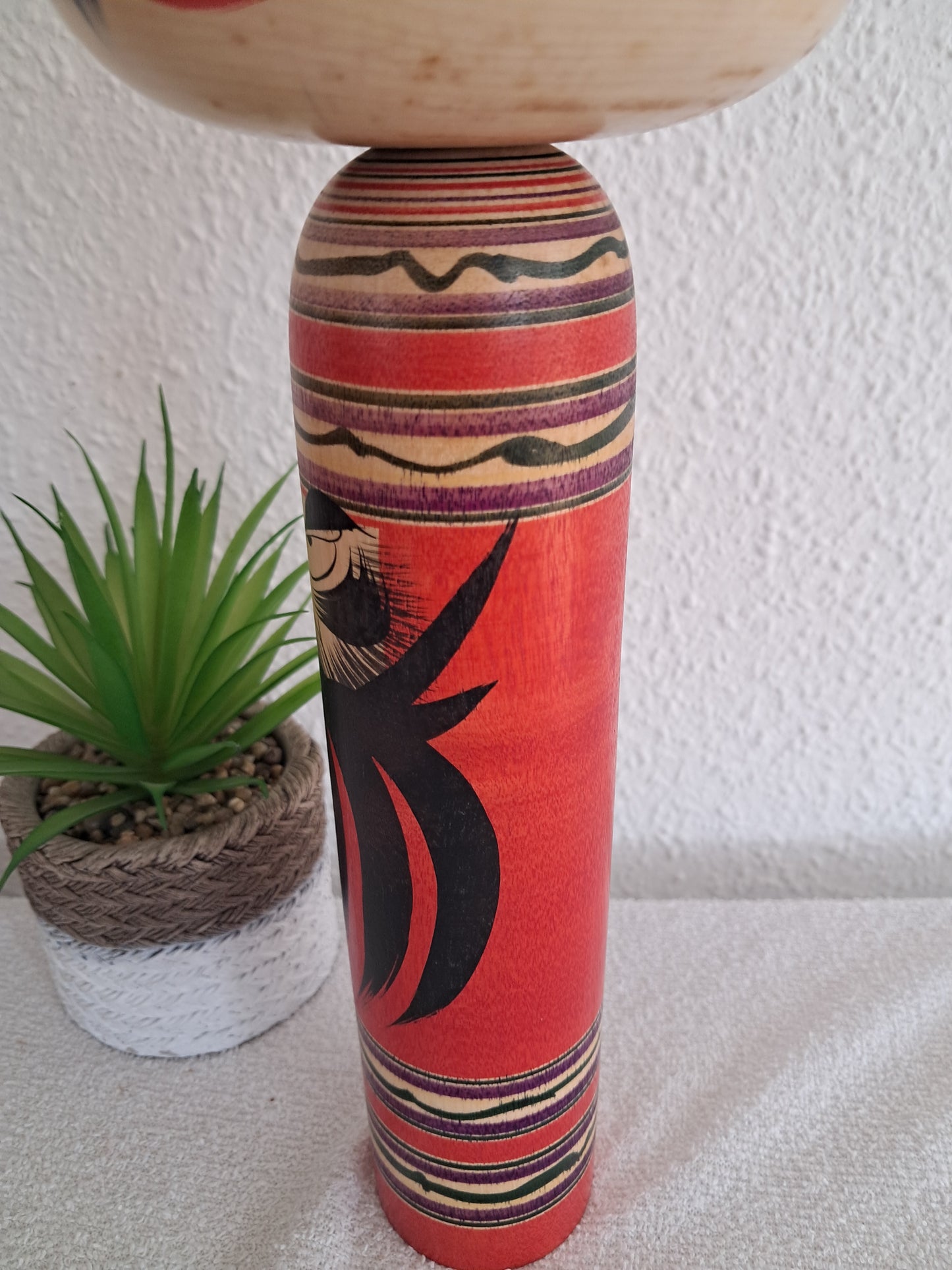 Vintage Togatta Kokeshi with Daruma made by Morimasa Sato (1926-2017)