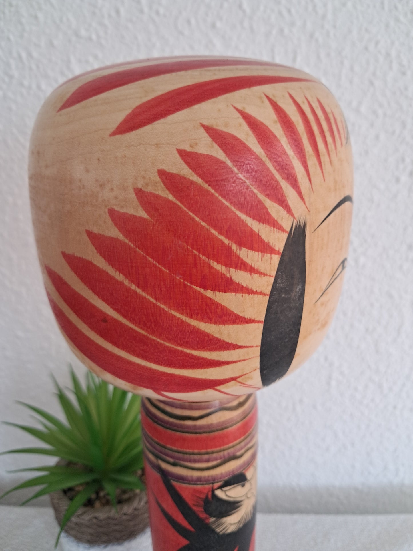 Vintage Togatta Kokeshi with Daruma made by Morimasa Sato (1926-2017)