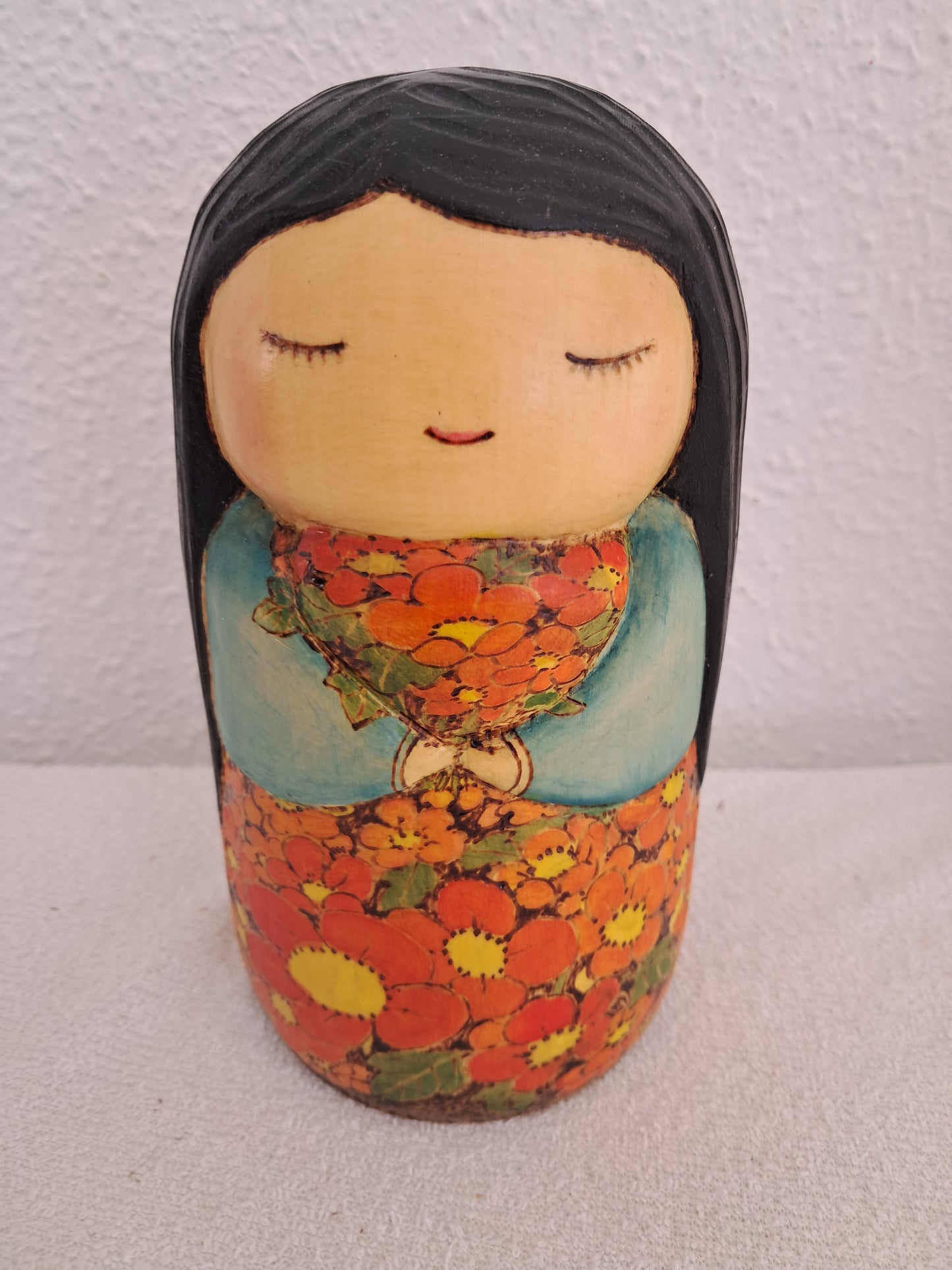 Exclusive Kokeshi made by Yuko Yamazaki (1956-)