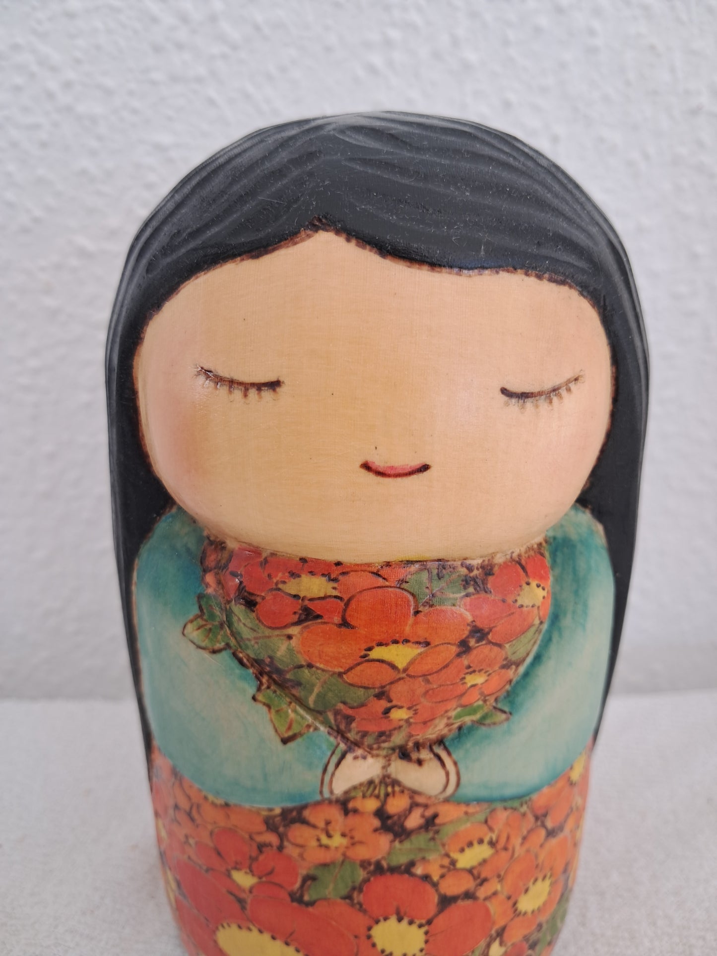 Exclusive Kokeshi made by Yuko Yamazaki (1956-)