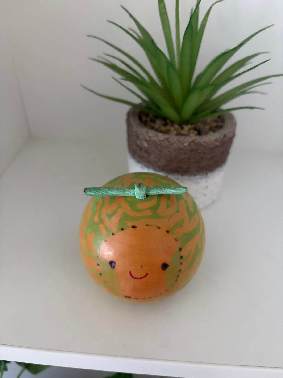Rare vintage melon kokeshi by Hiroe Fukushima