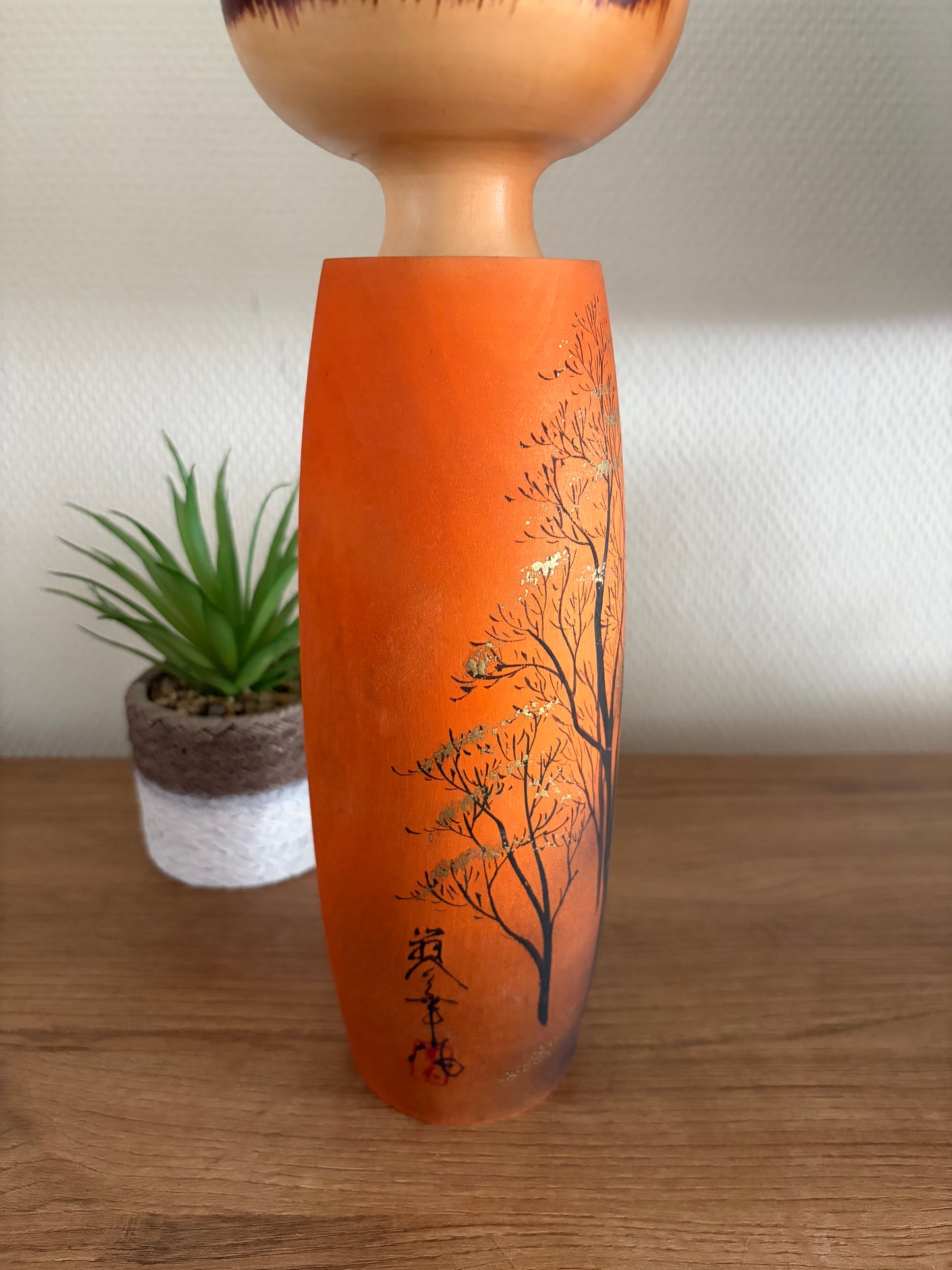 Exclusive vintage Sosaku kokeshi by Aoki Ryoka (1931-)