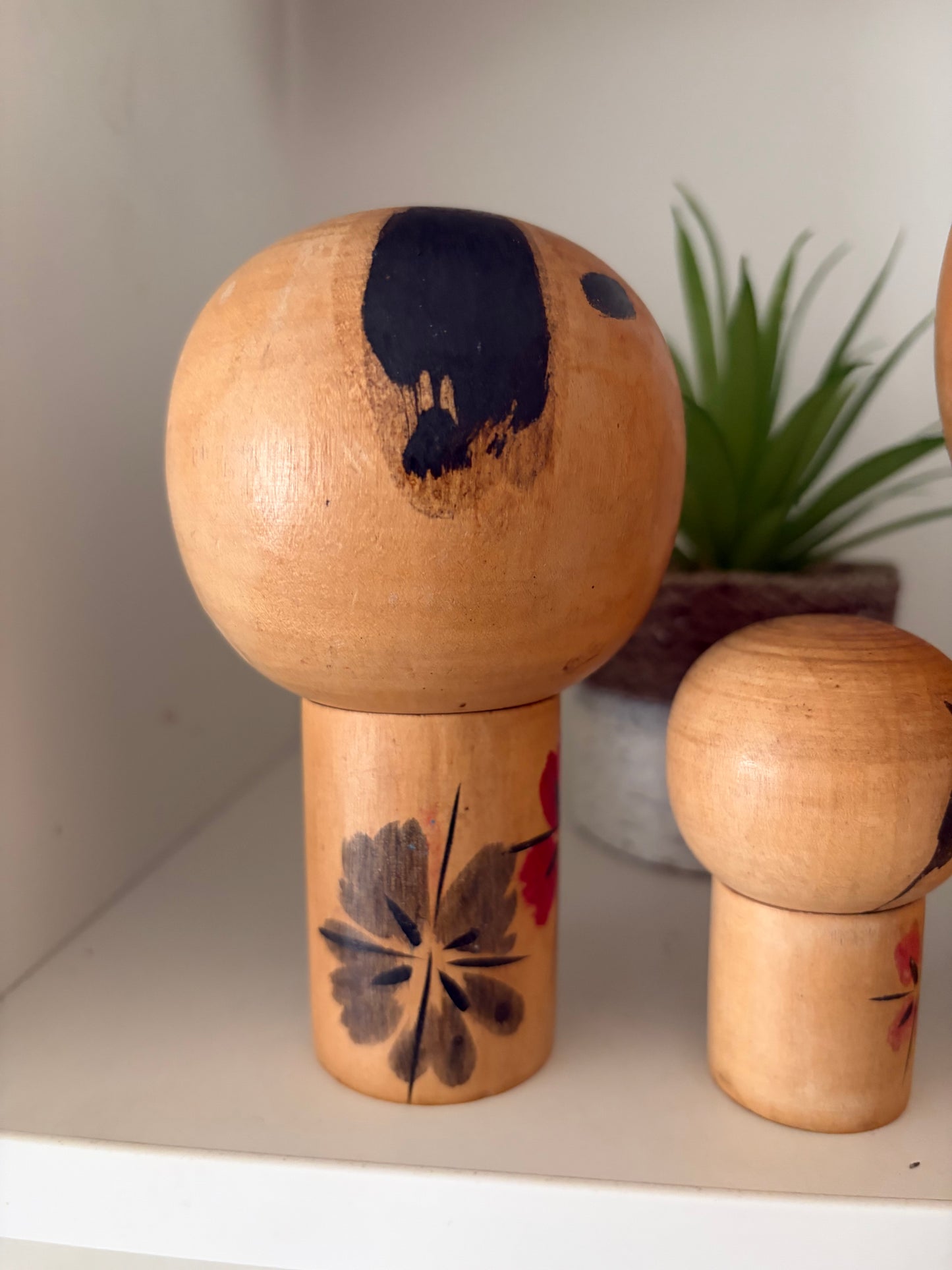 Rare Vintage set off two Creative Kokeshi by renowned artisan Ikuyoshi Yokozuka