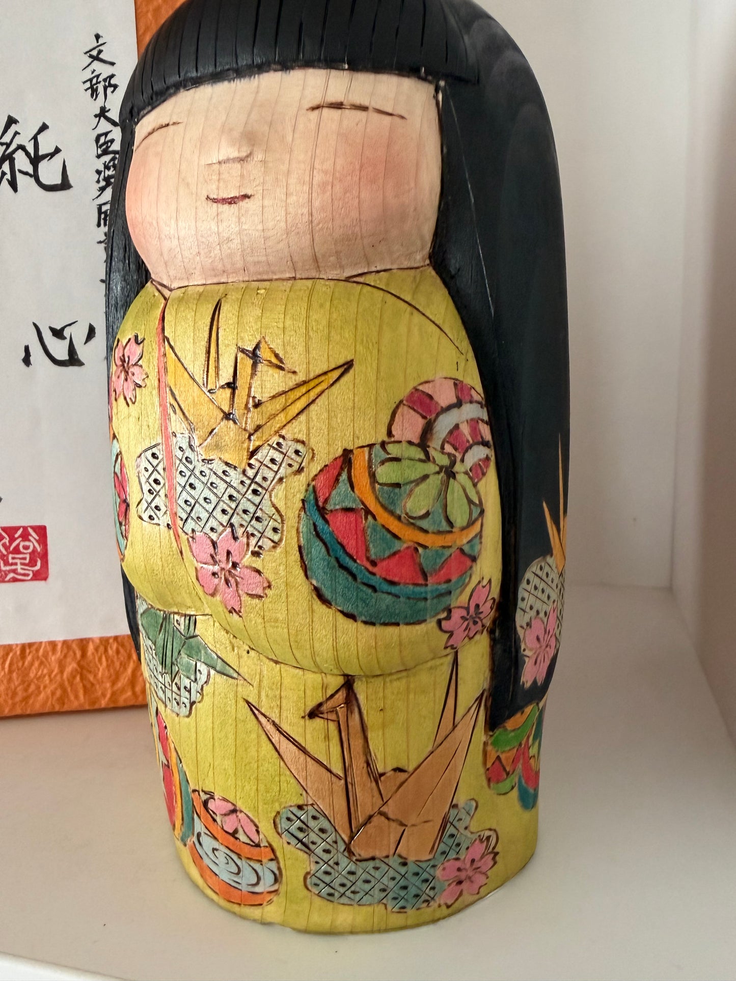One of a kind kokeshi By Yuko Yamazaki- With box