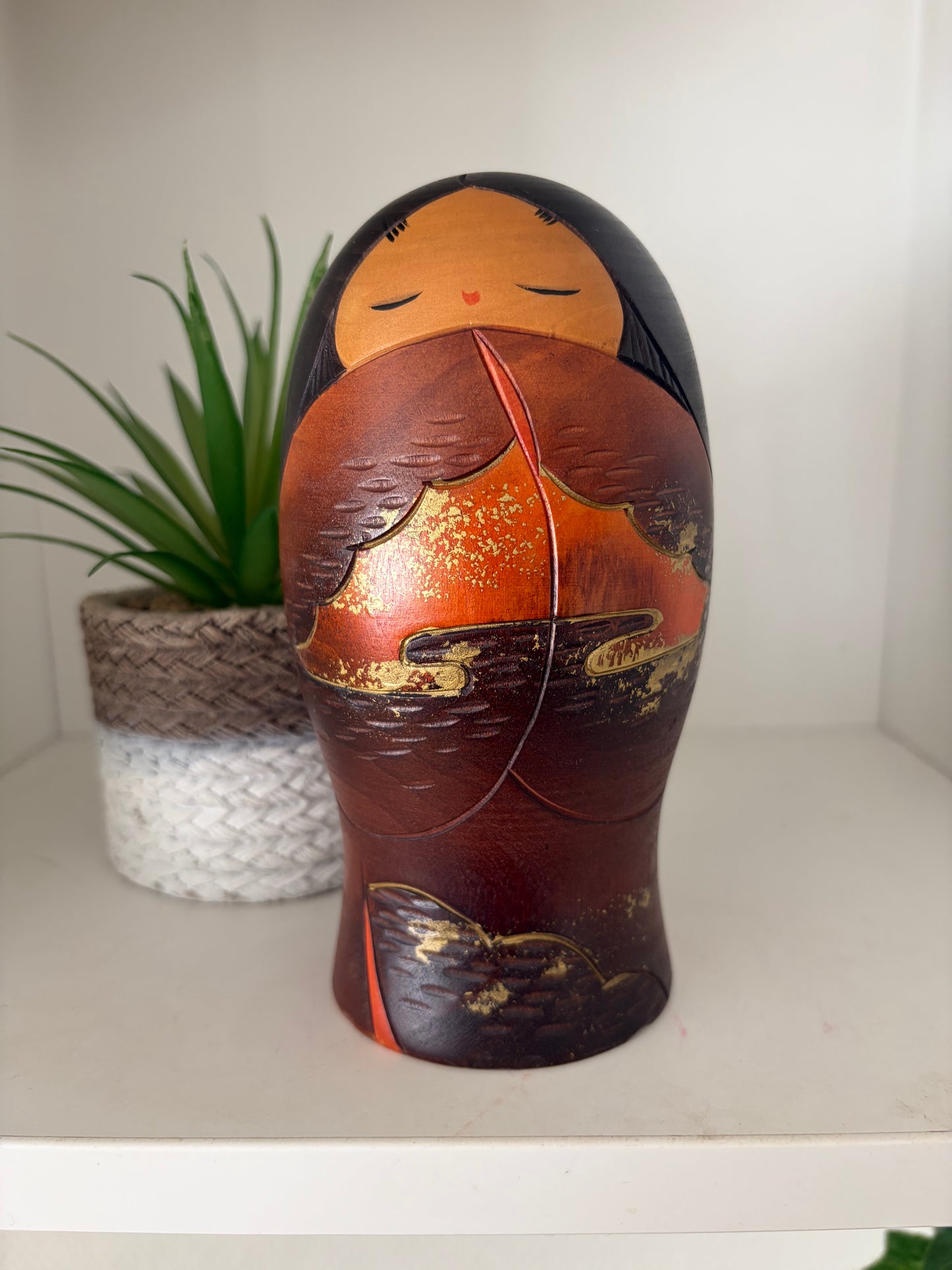 Vintage Sosaku kokeshi by Aoki Ryoka (1931-)
