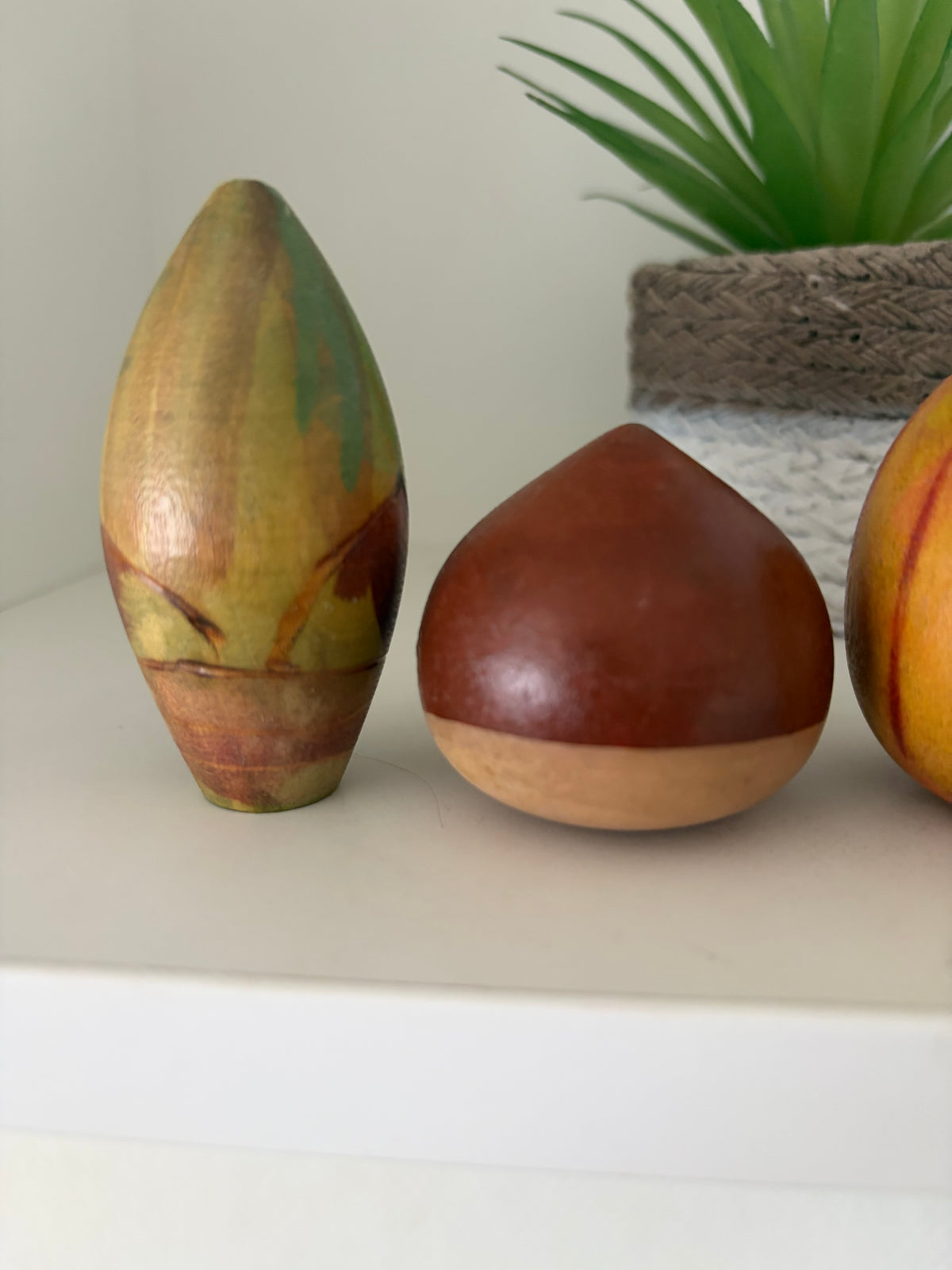 Rare vintage set of mixed vegetables kokeshi by Hiroe Fukushima