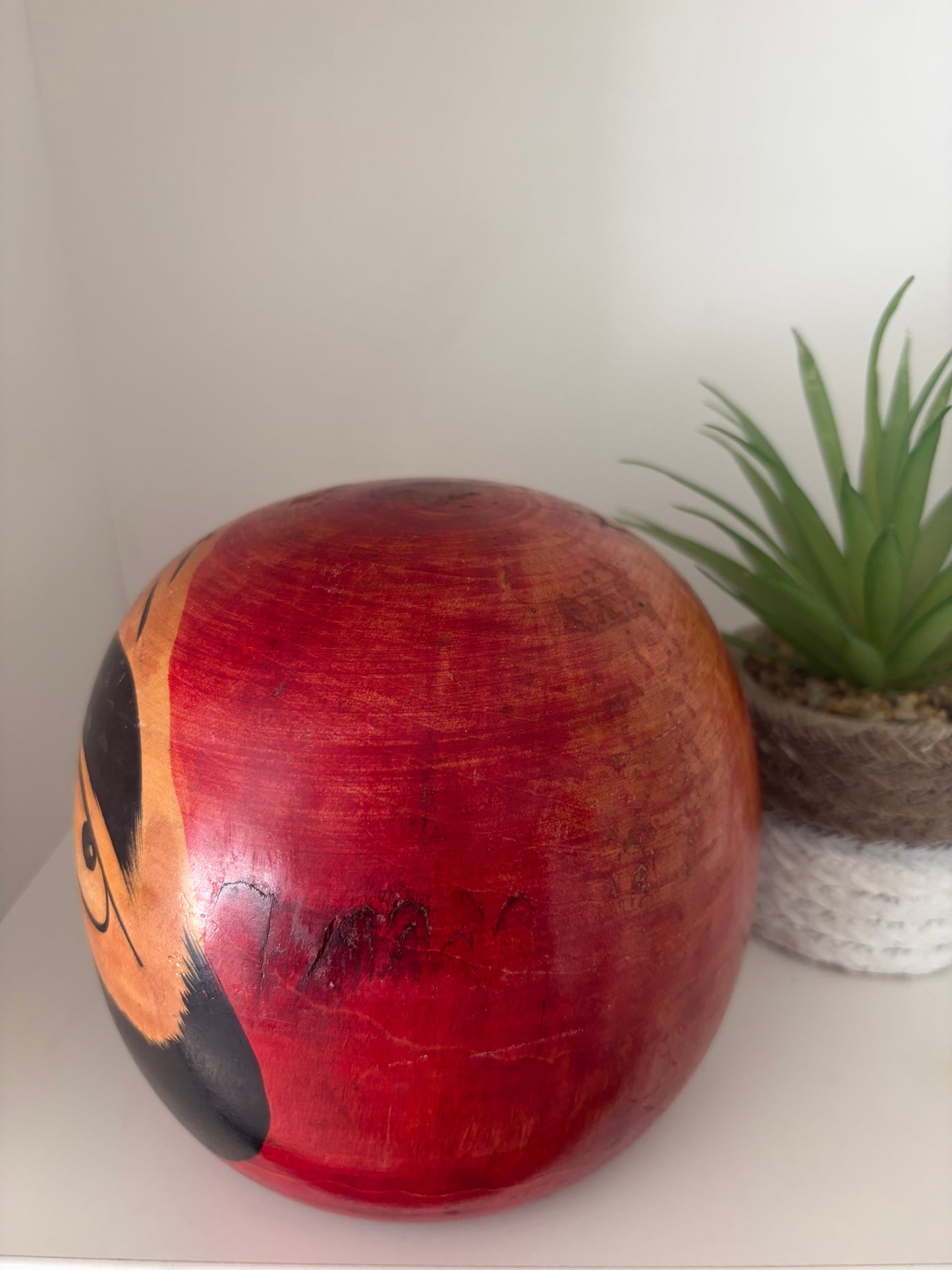 Big massive vintage Daruma kokeshi by Shogo Shinkai