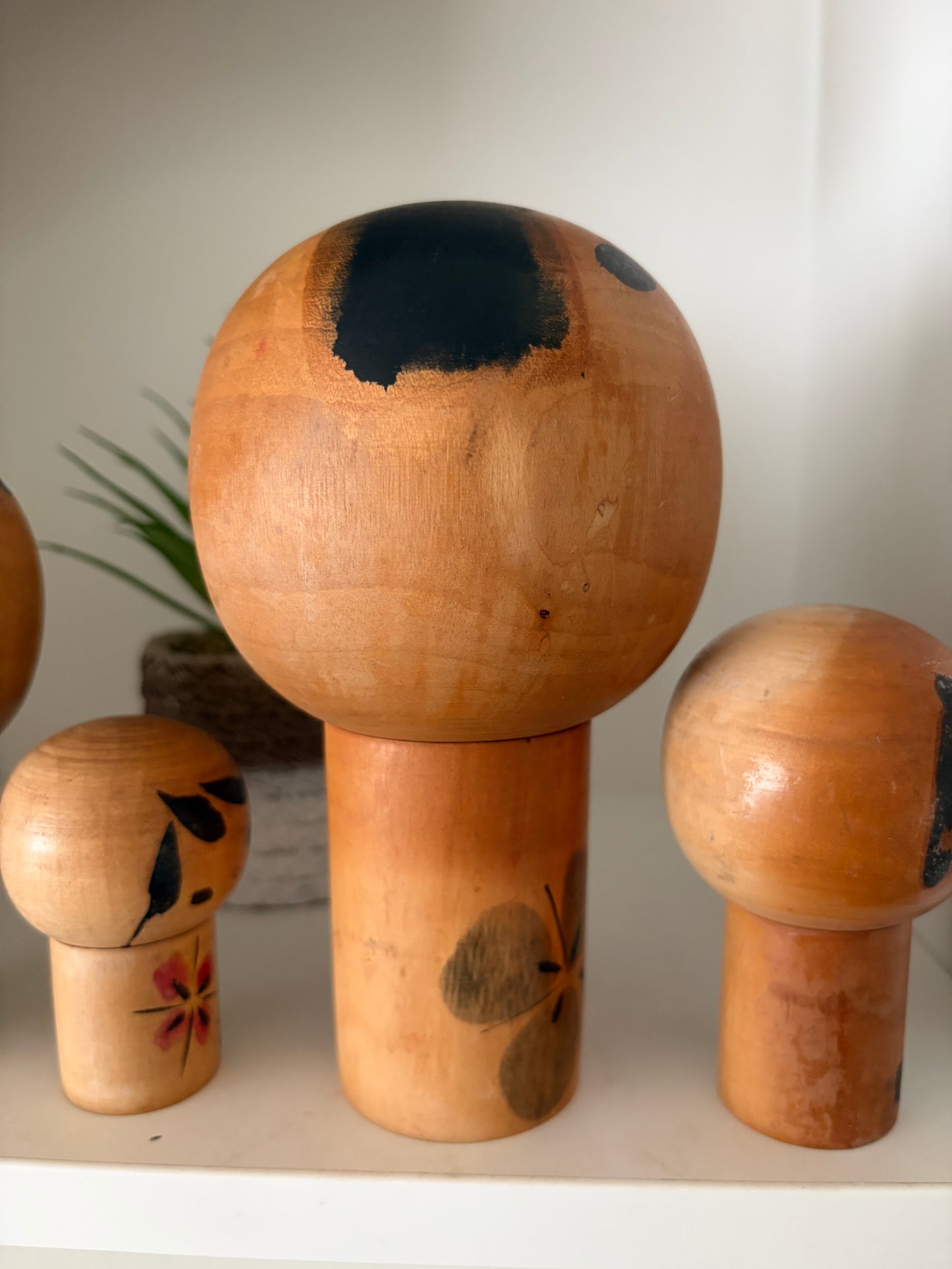 Rare Vintage set off two Creative Kokeshi by renowned artisan Ikuyoshi Yokozuka