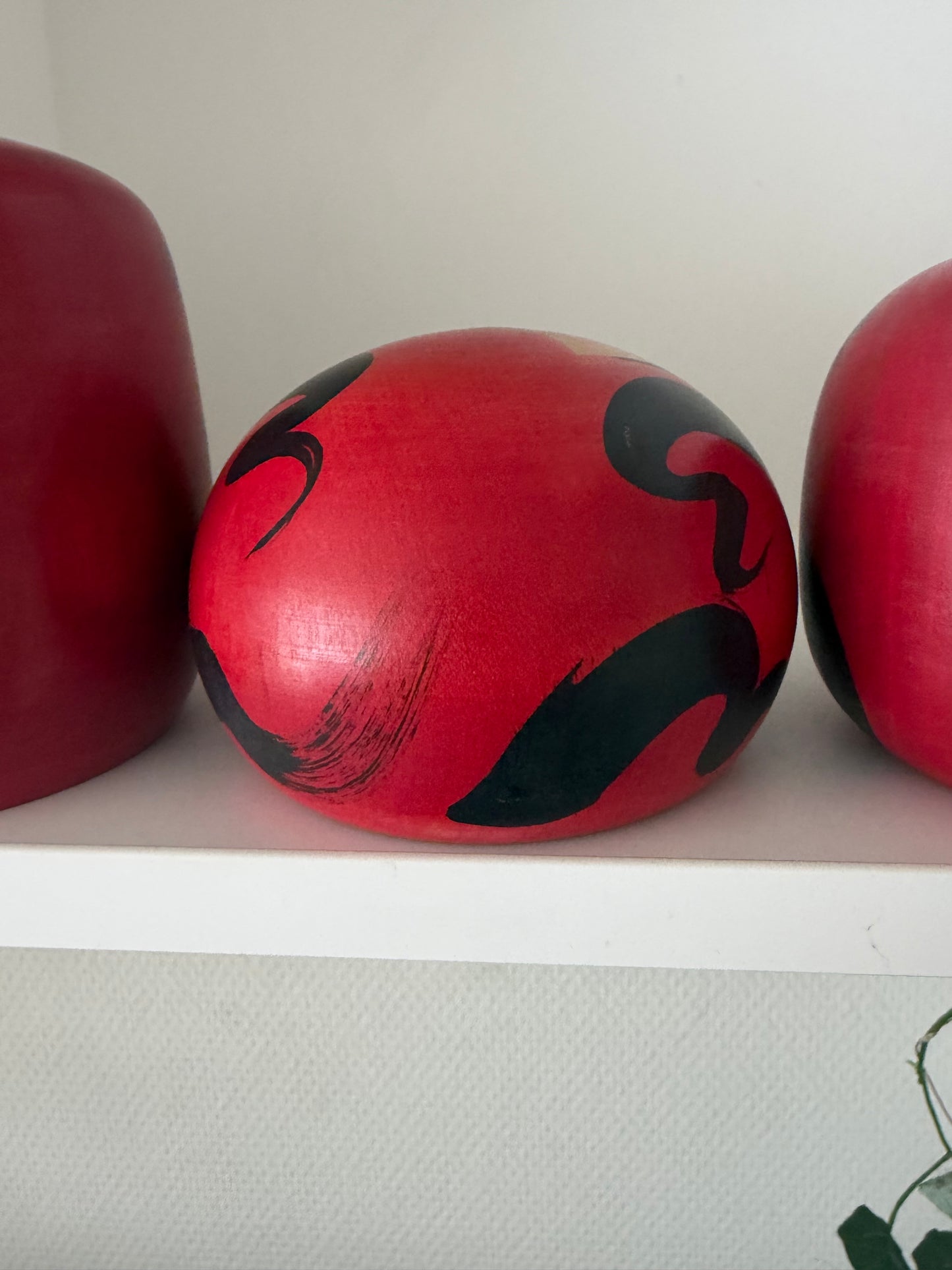 Complete first edition collection of 10 Daruma kokeshi by the Sony Family Club
