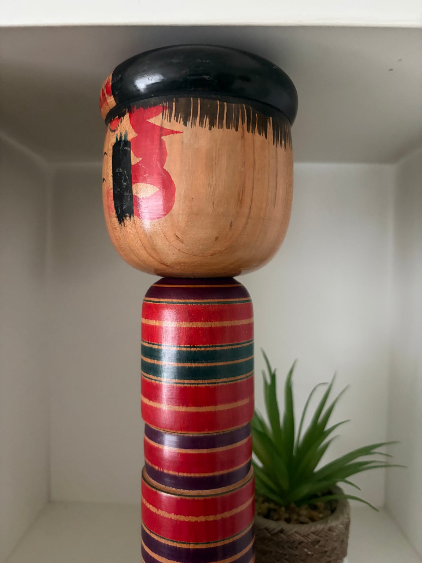 Vintage Yajiro kokeshi by Niiyama Hisashi with hat